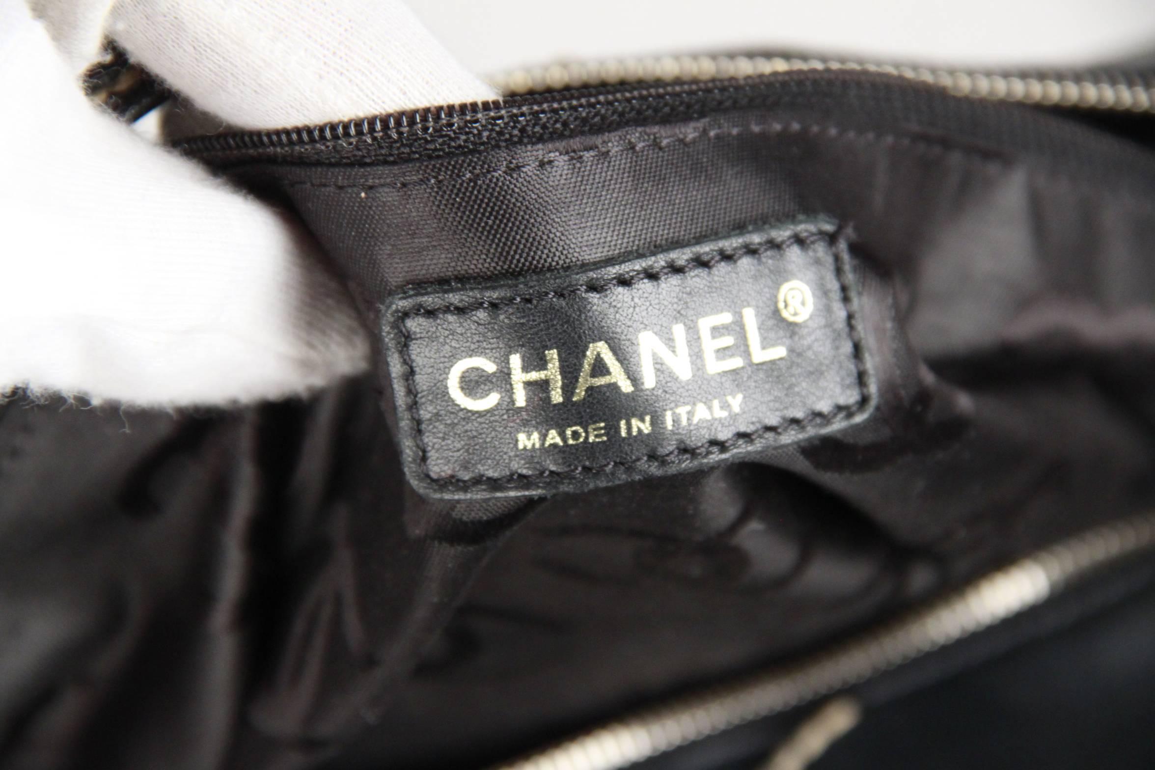 CHANEL Black Leather BIG STITCHED CC Shoulder Bag 4