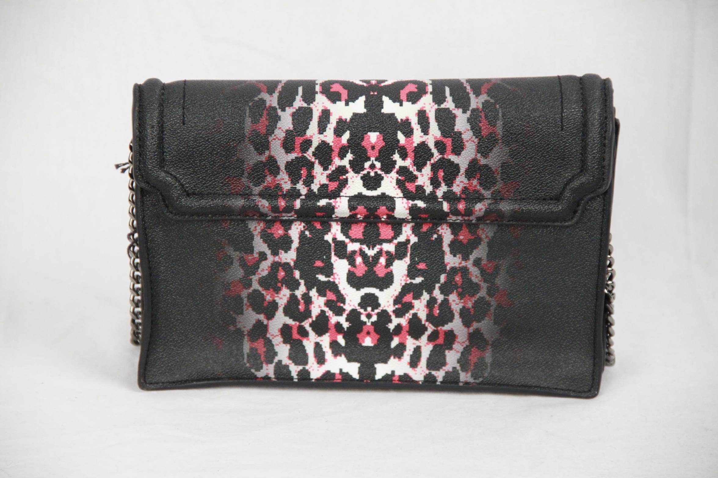 MCQ ALEXANDER McQUEEN Black Leopard Print SIMPLE FOLD Shoulder Bag 1