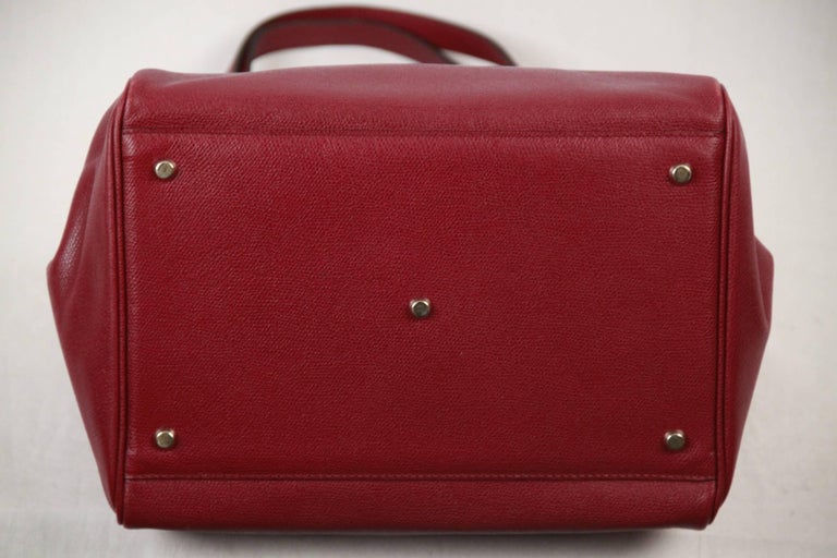 VALEXTRA MILANO Burgundy Leather B CUBE Bag TOTE For Sale at 1stDibs