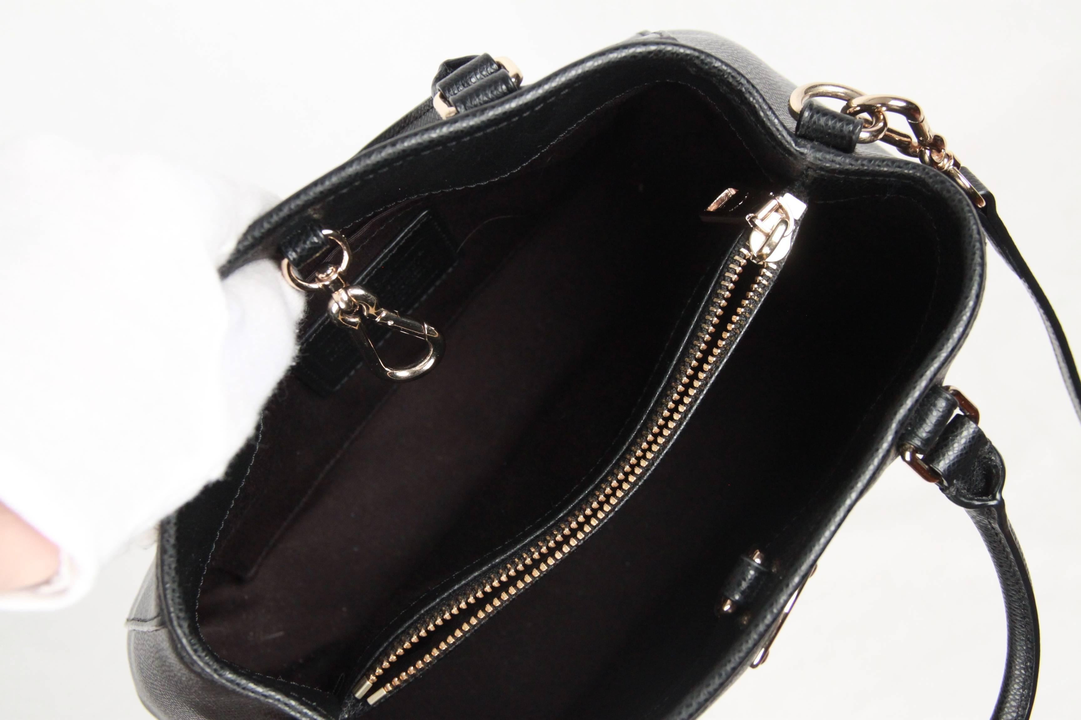 Women's COACH Black Leather Small MARGOT Bag HANDBAG w/ Strap