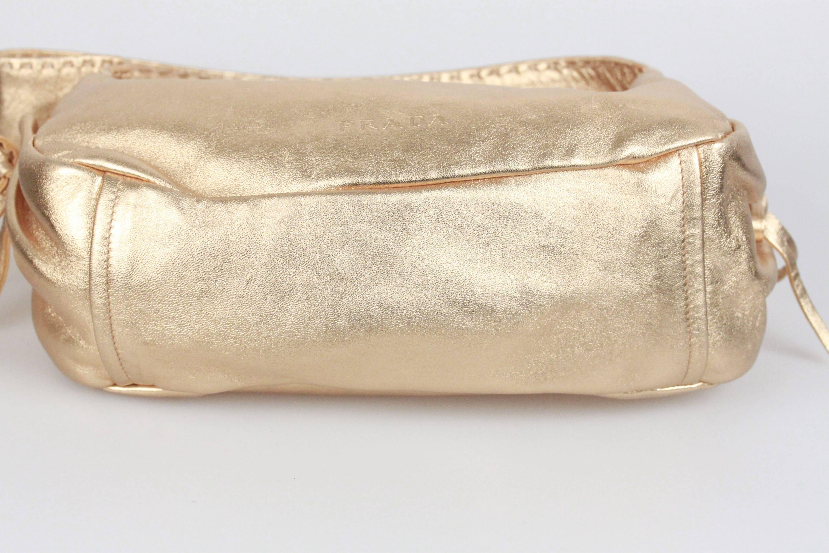Women's PRADA Gold Tone Leather SHOULDER BAG