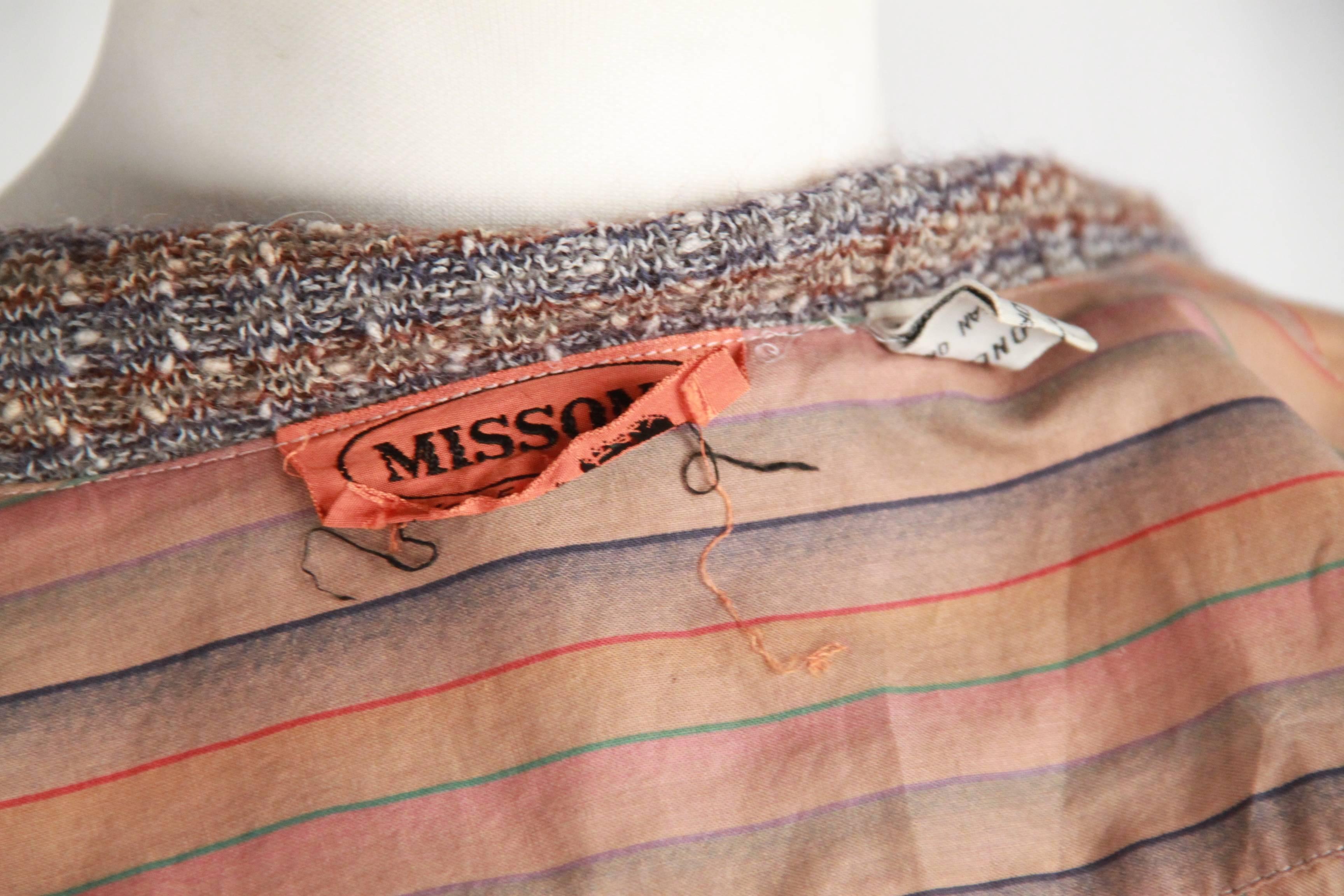 MISSONI Vintage Tan Striped CHEMISIER DRESS 1