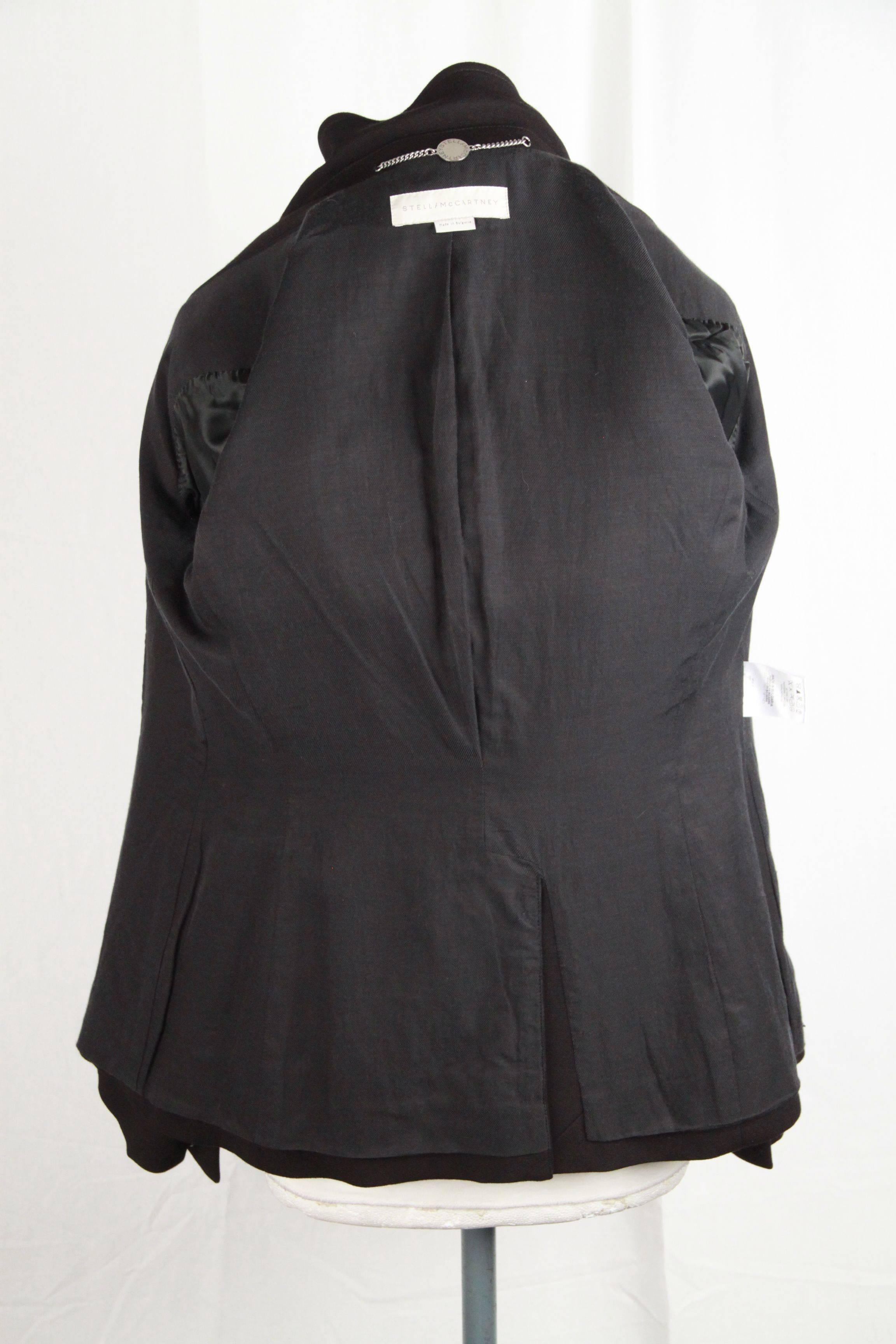 Women's STELLA McCARTNEY Black Viscose BLAZER Jacket SIZE 38