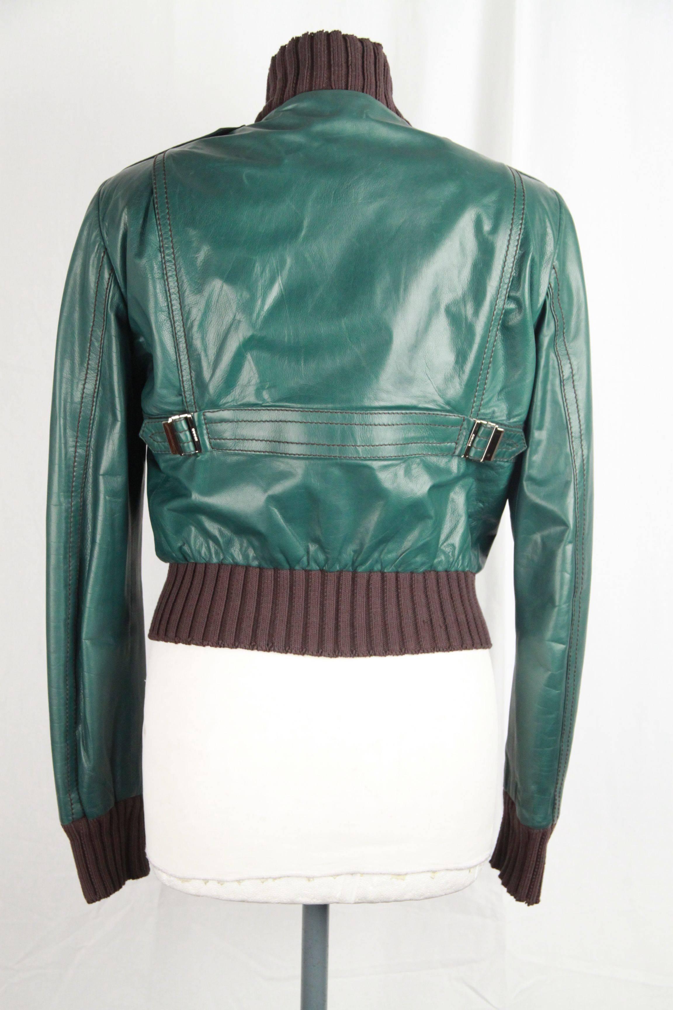 gucci green leather jacket