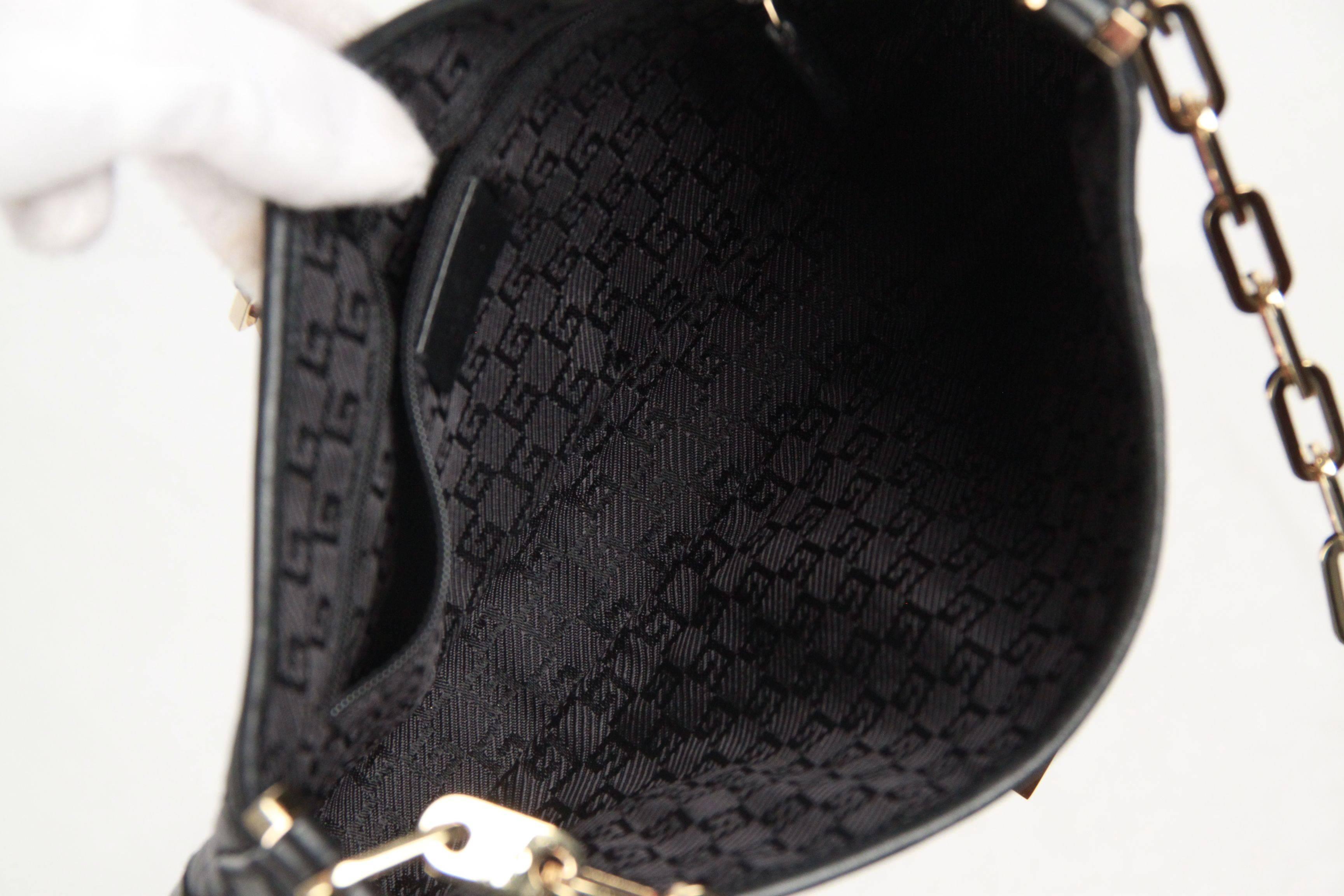 GUCCI Black Quilted Leather JACKIE SHOULDER BAG w/ Chain Strap 2