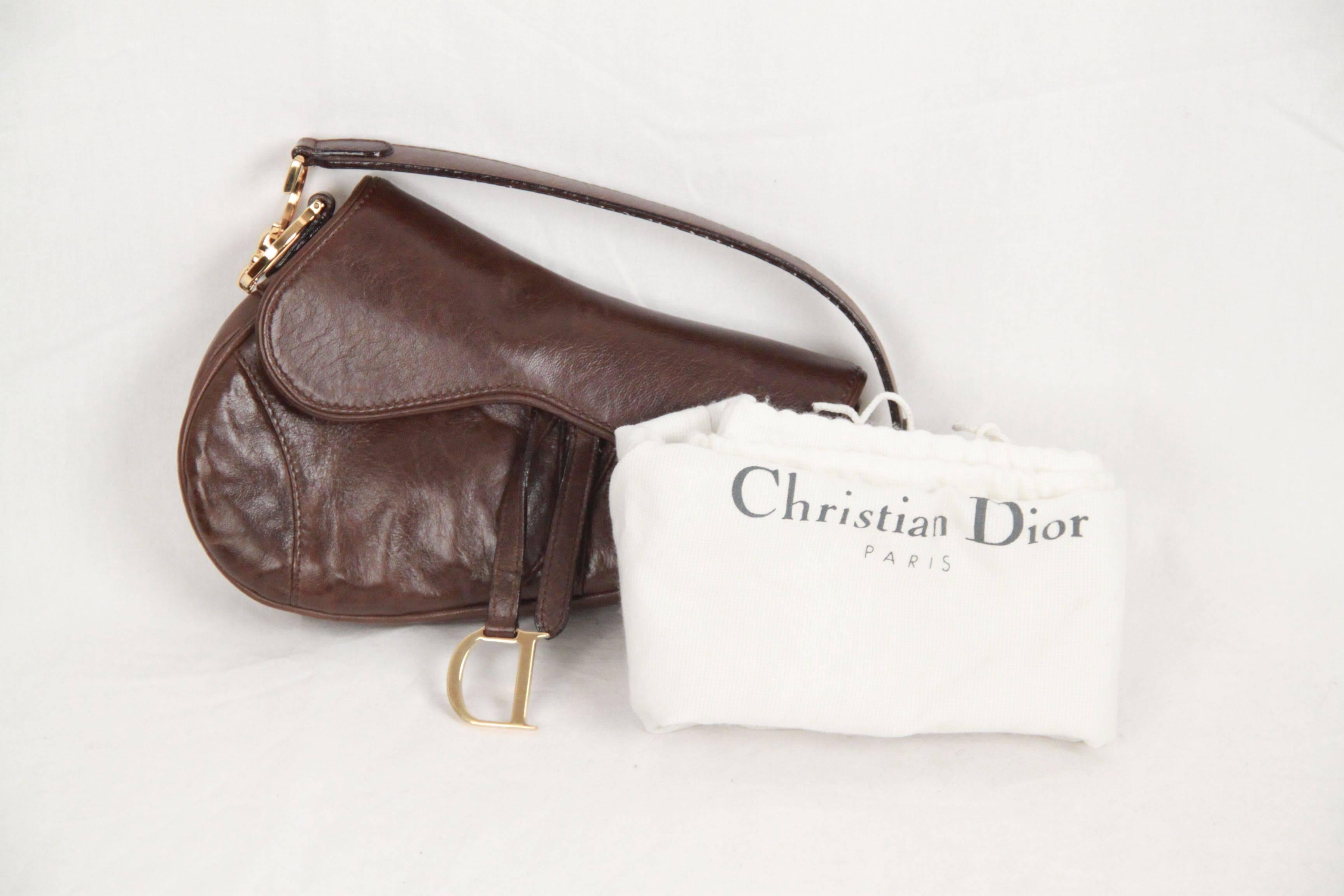 CHRISTIAN DIOR Brown Leather SADDLE BAG at 1stDibs dior saddle bag