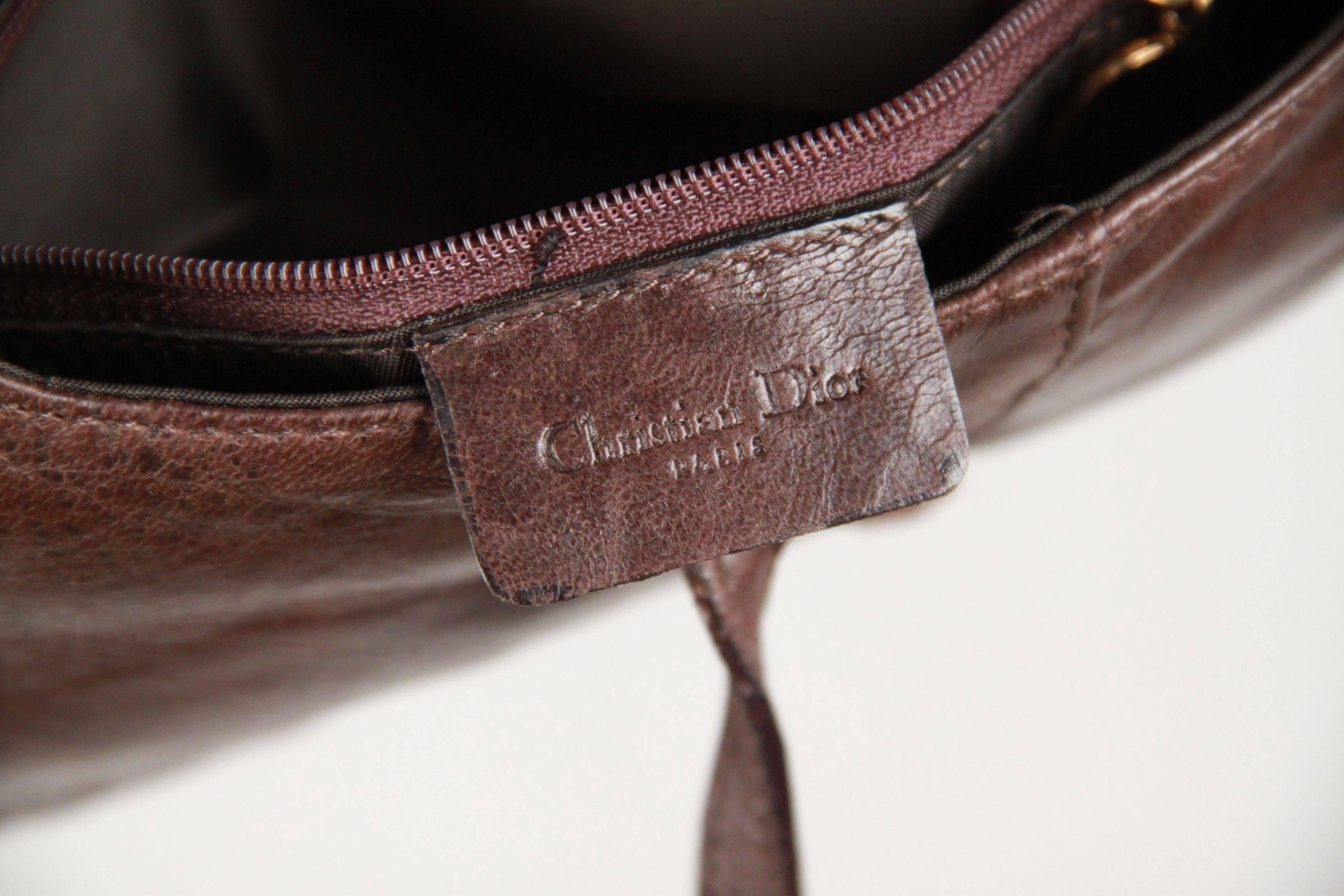 CHRISTIAN DIOR Brown Leather SADDLE BAG 2