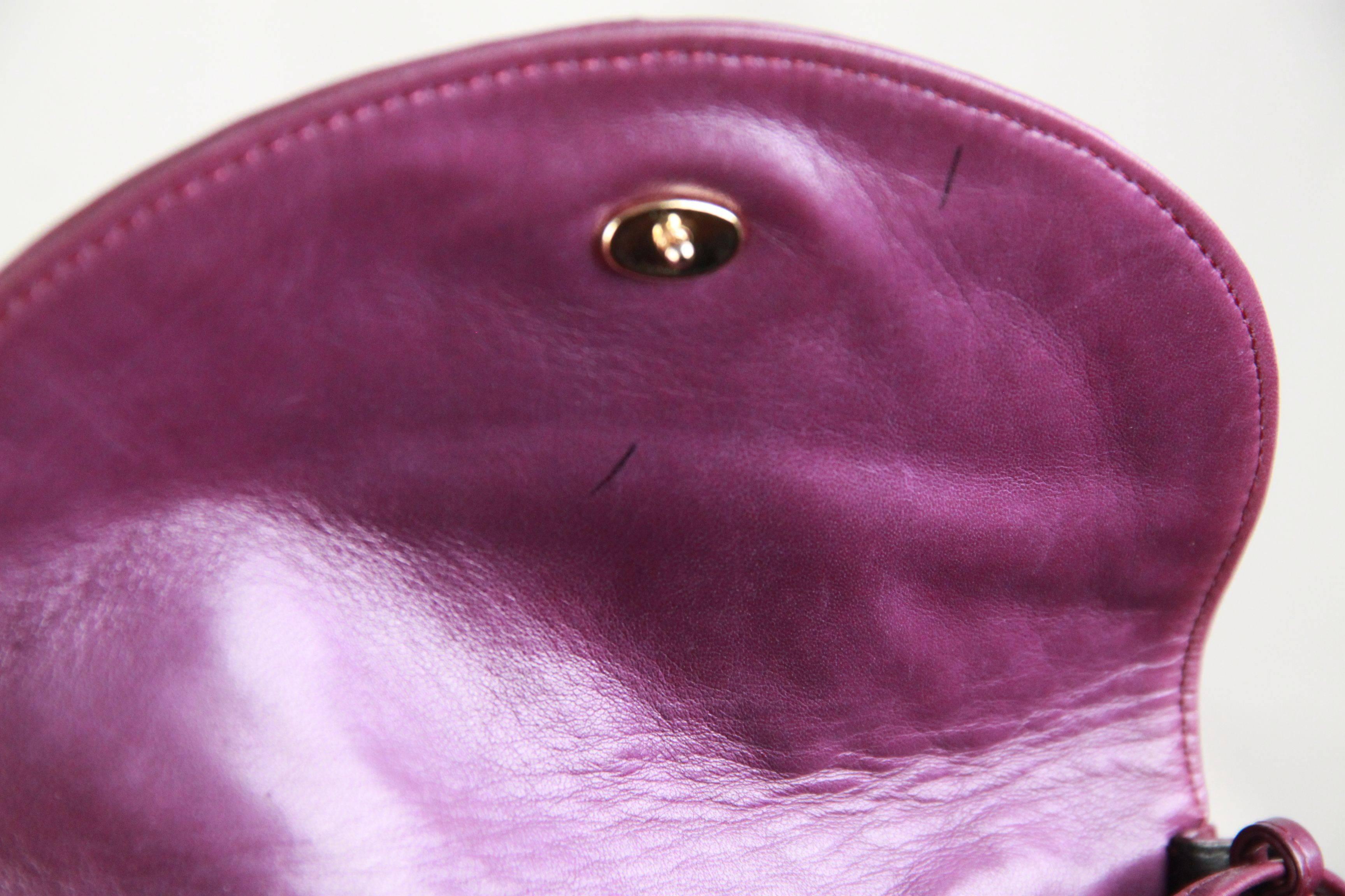 BOTTEGA VENETA Vintage Purple INTRECCIATO Leather SMALL MESSENGER BAG 2