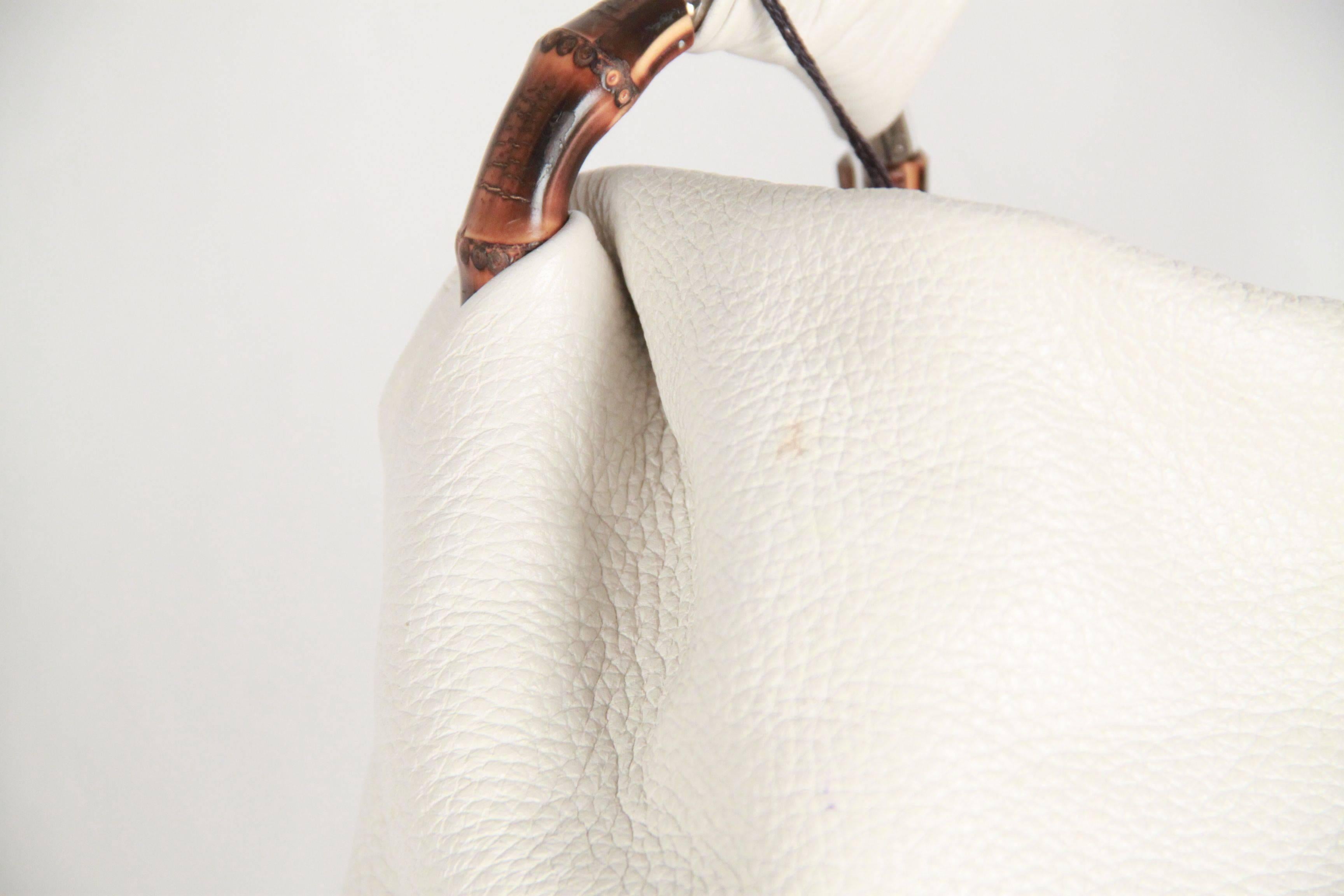 GUCCI White Leather JUNGLE Bag HOBO 2