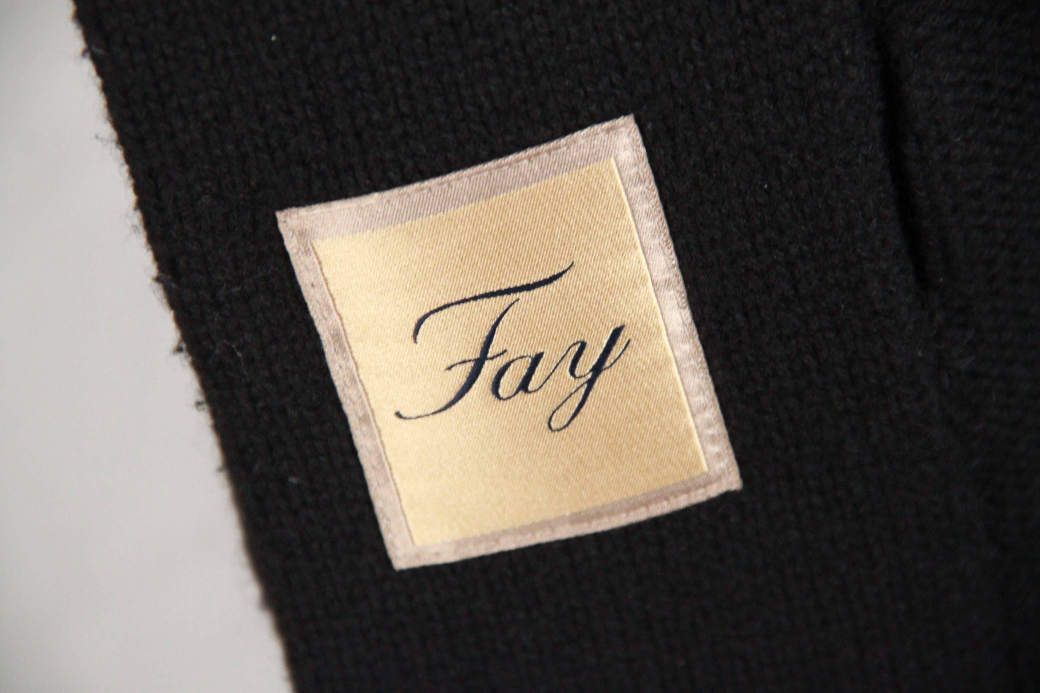 FAY Black Wool & Cashmere CARDIGAN COAT Size M 4