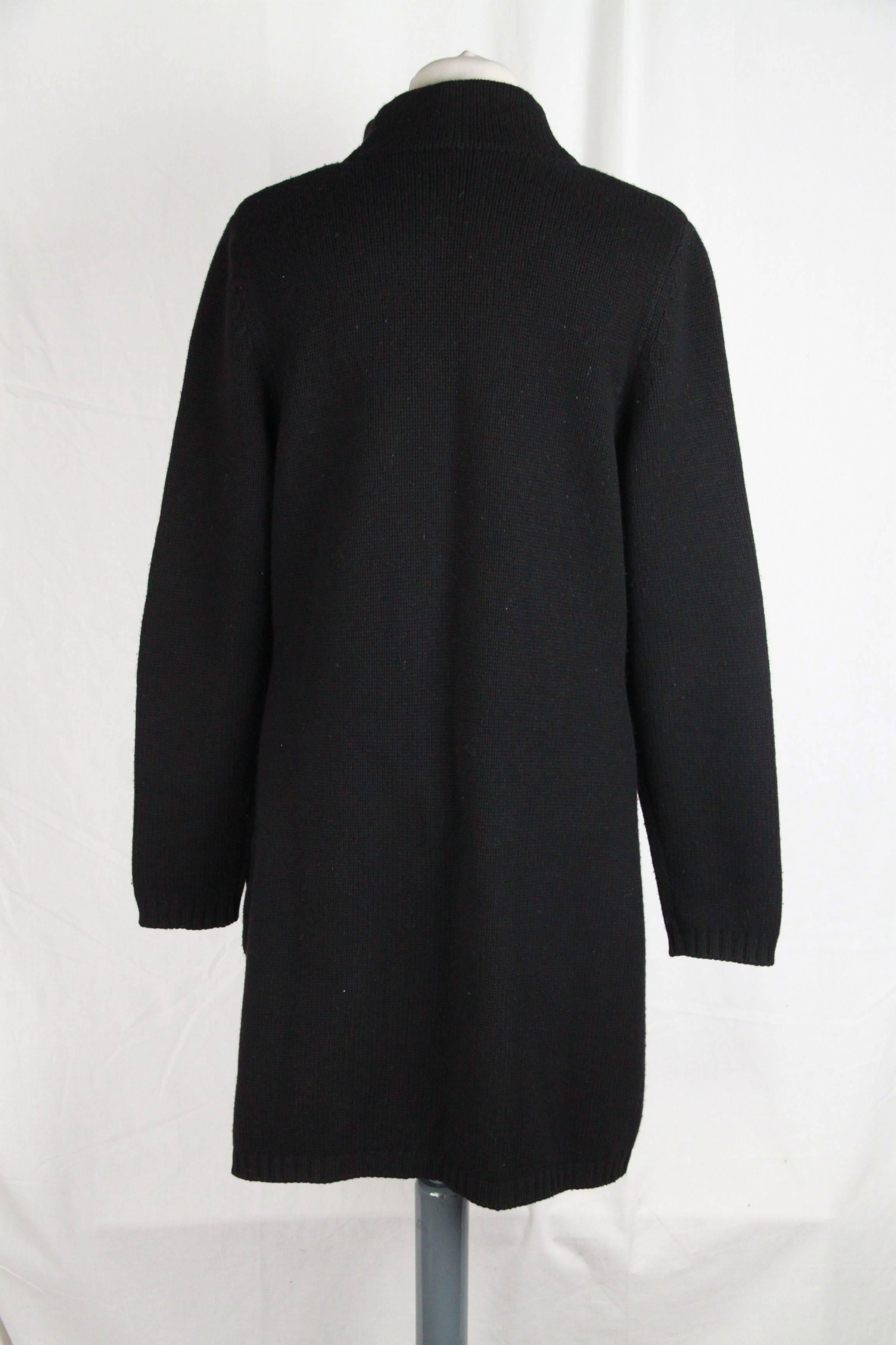 Women's FAY Black Wool & Cashmere CARDIGAN COAT Size M