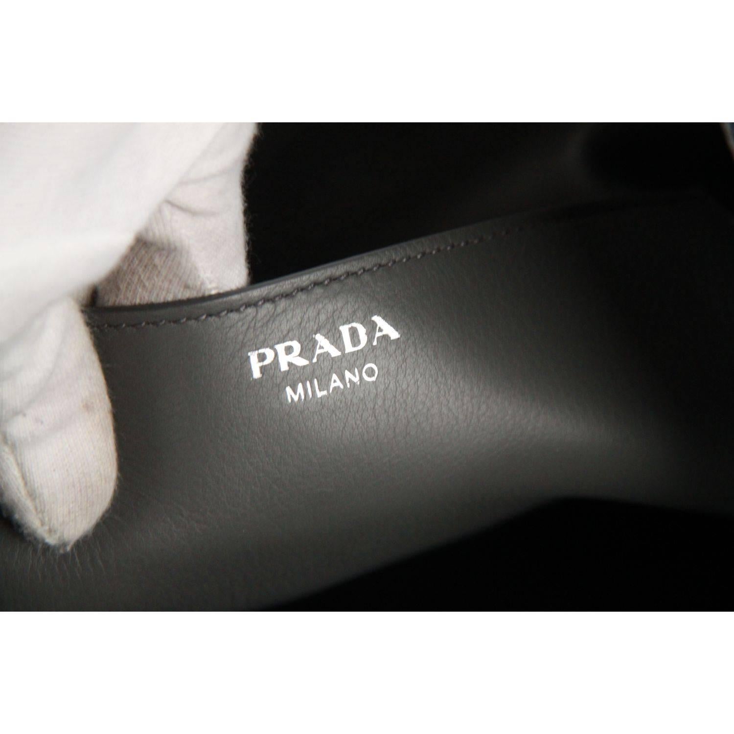 Prada Gray Vitello Corsica Leather Large Hobo Bag, 1BC009 2