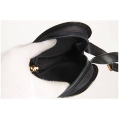 Moschino Vintage Black Leather Heart Wrist Bag