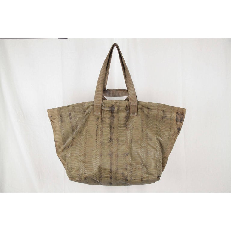 ELIZABETH WEINSTOCK Green Whipsnake ANTIBE DUFFLE BAG For Sale at 1stDibs