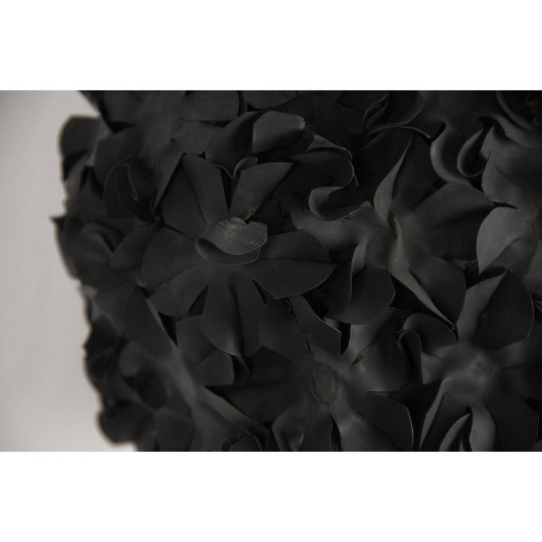 COMME DES GARCONS Black Rubber FLOWERS Applique TOTE BAG For