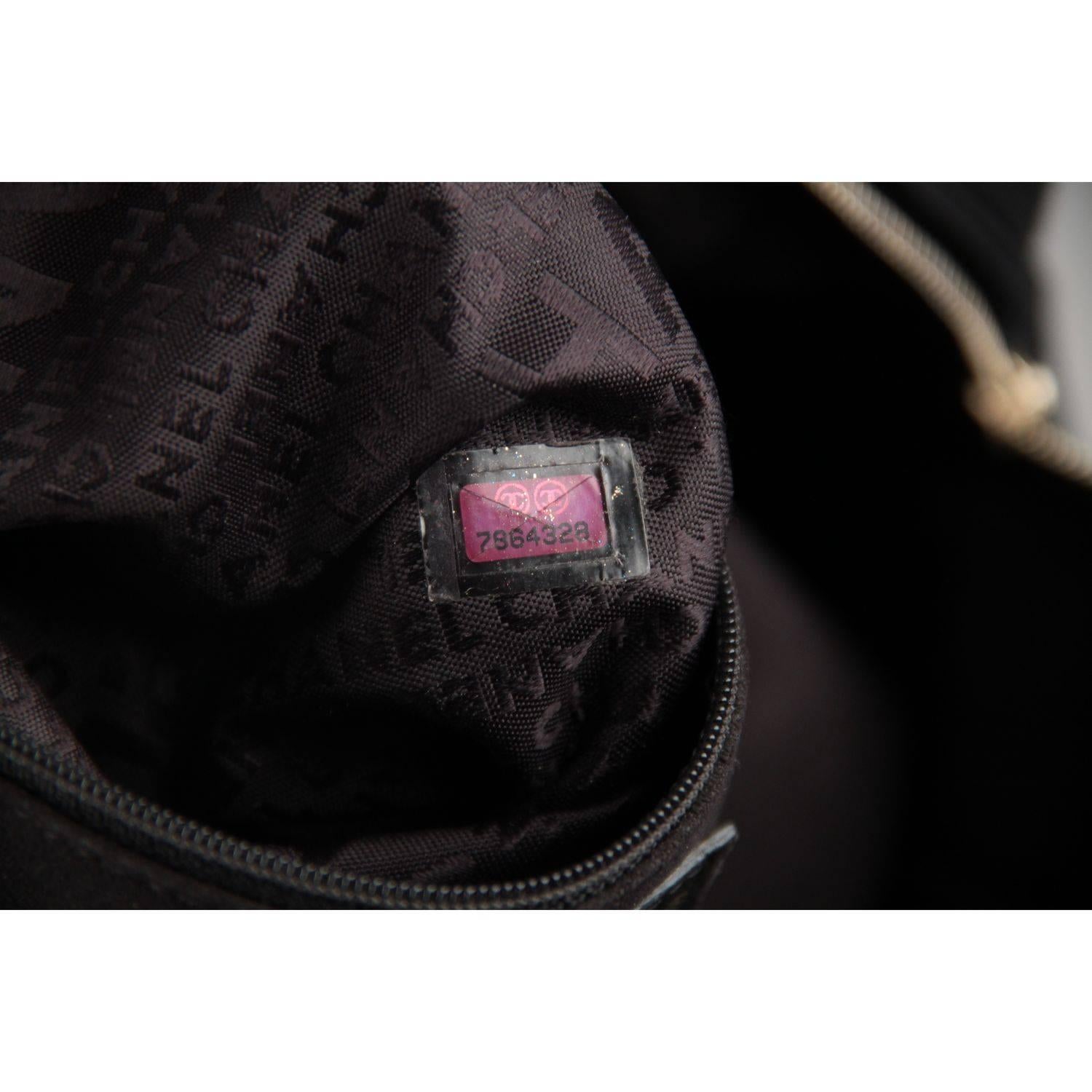 Women's CHANEL Black SQUARE STITCH Fabric BOWLING BOWLER Shoulder Bag