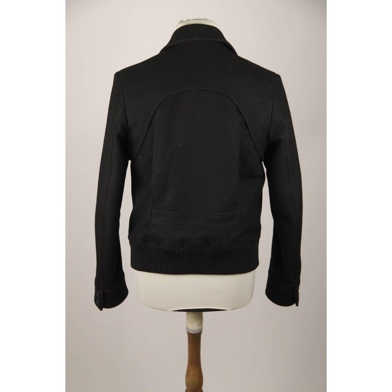 DIOR HOMME BlackWool Blend Men Flight Jacket Size 48 For Sale at 1stDibs