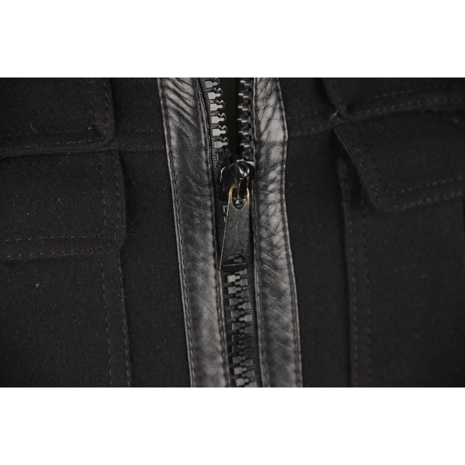 DIOR HOMME BlackWool Blend Men Flight Jacket Size 48 In Excellent Condition In Rome, Rome