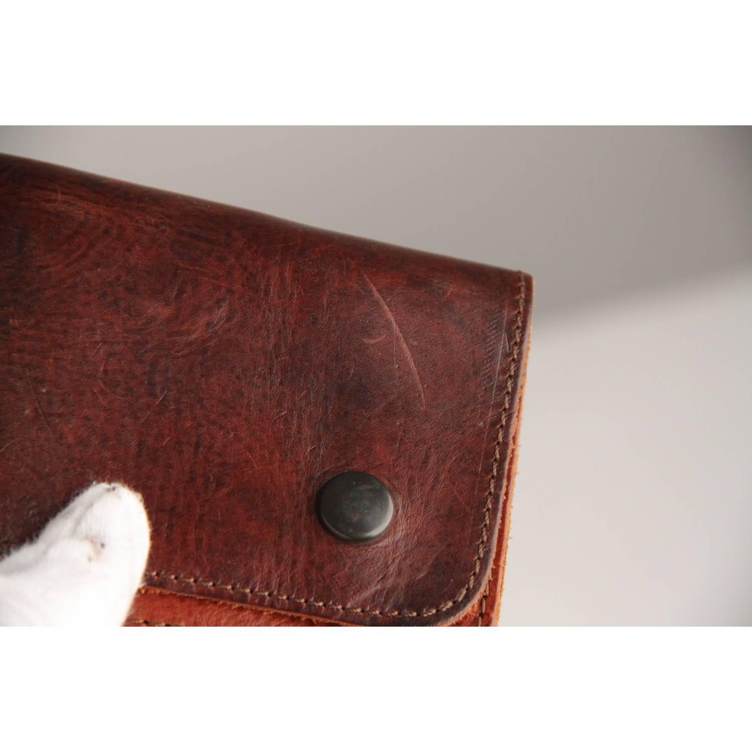MAISON MARTIN MARGIELA Line 10 Brown Leather Chain Wallet In Good Condition In Rome, Rome
