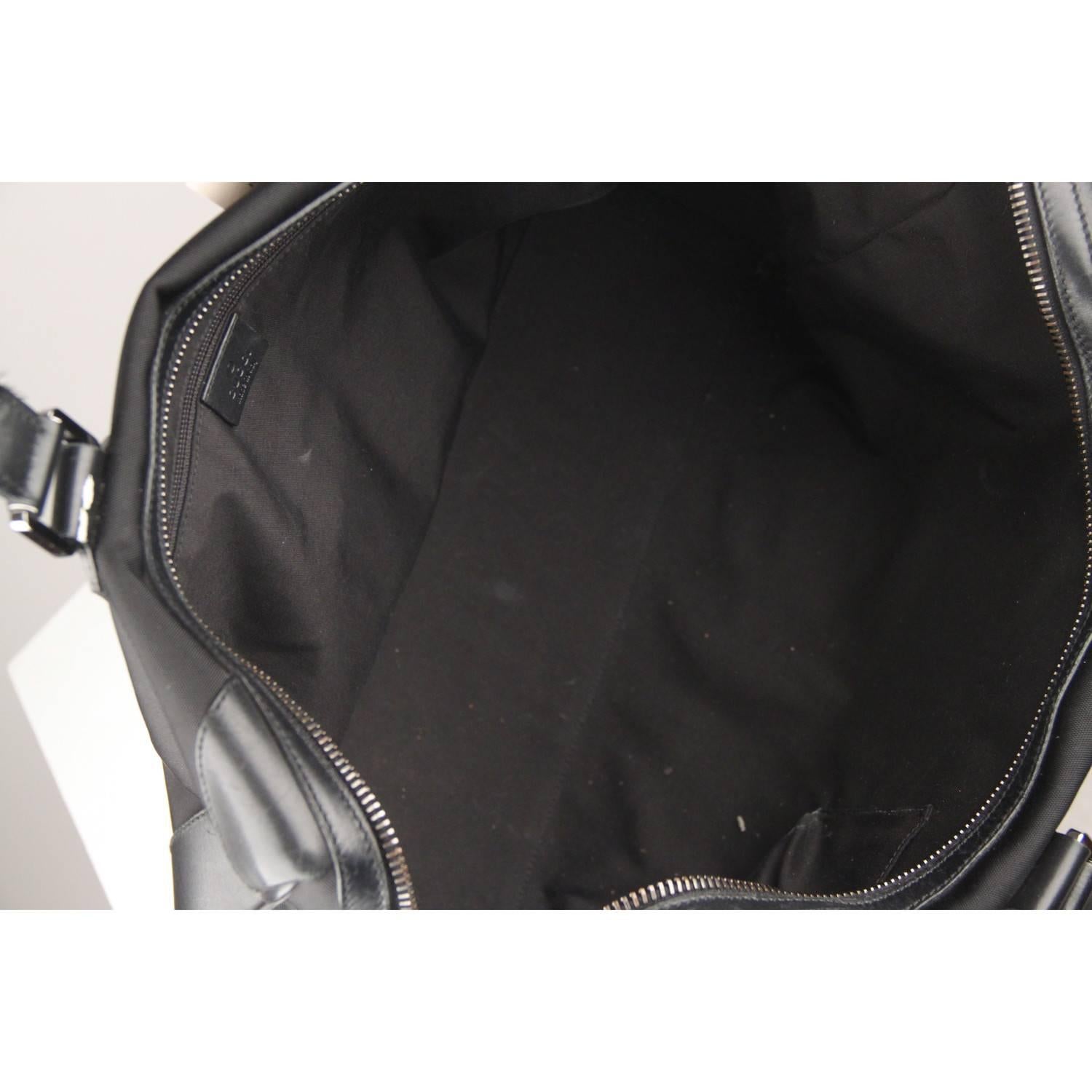 Gucci Black Canvas Soft Briefcase Travel Bag Overnight Bag 4
