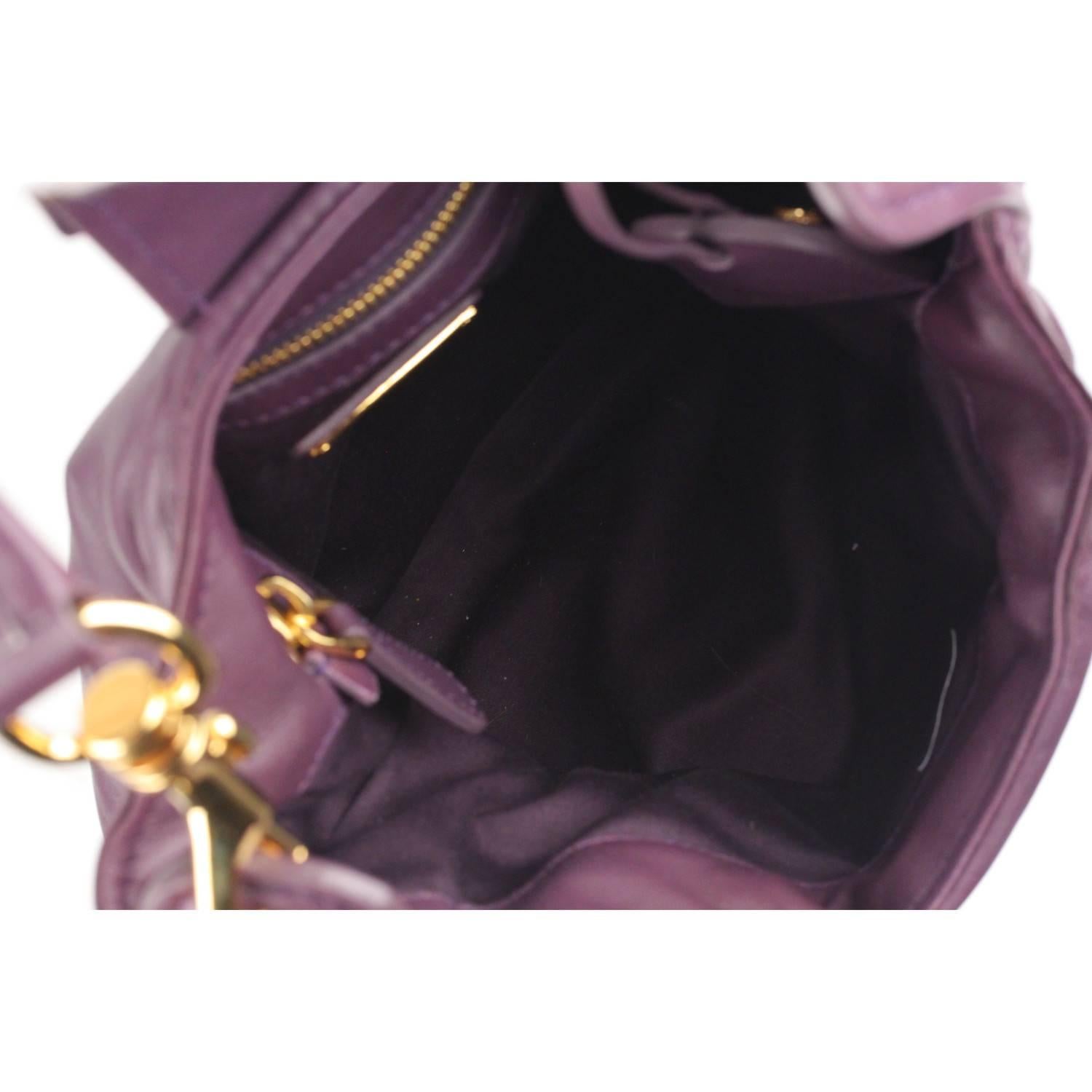Women's MIU MIU Purple Padded Nappa Leather Hobo Shoulder Bag