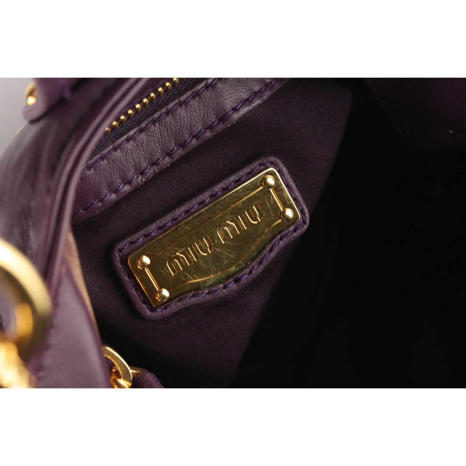 MIU MIU Purple Padded Nappa Leather Hobo Shoulder Bag 1