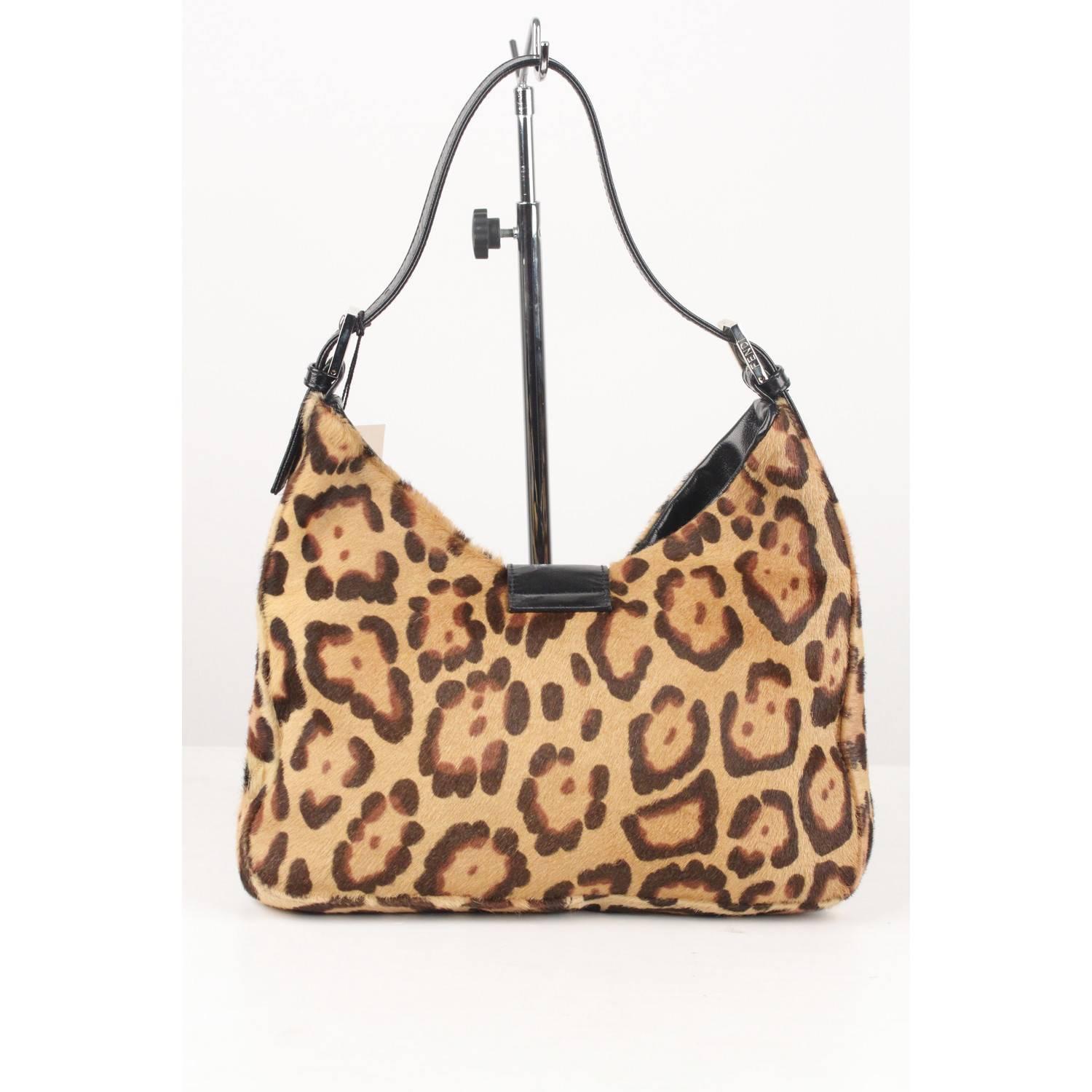 FENDI Animalier Pony Hair Hobo Shoulder Bag Tote 1