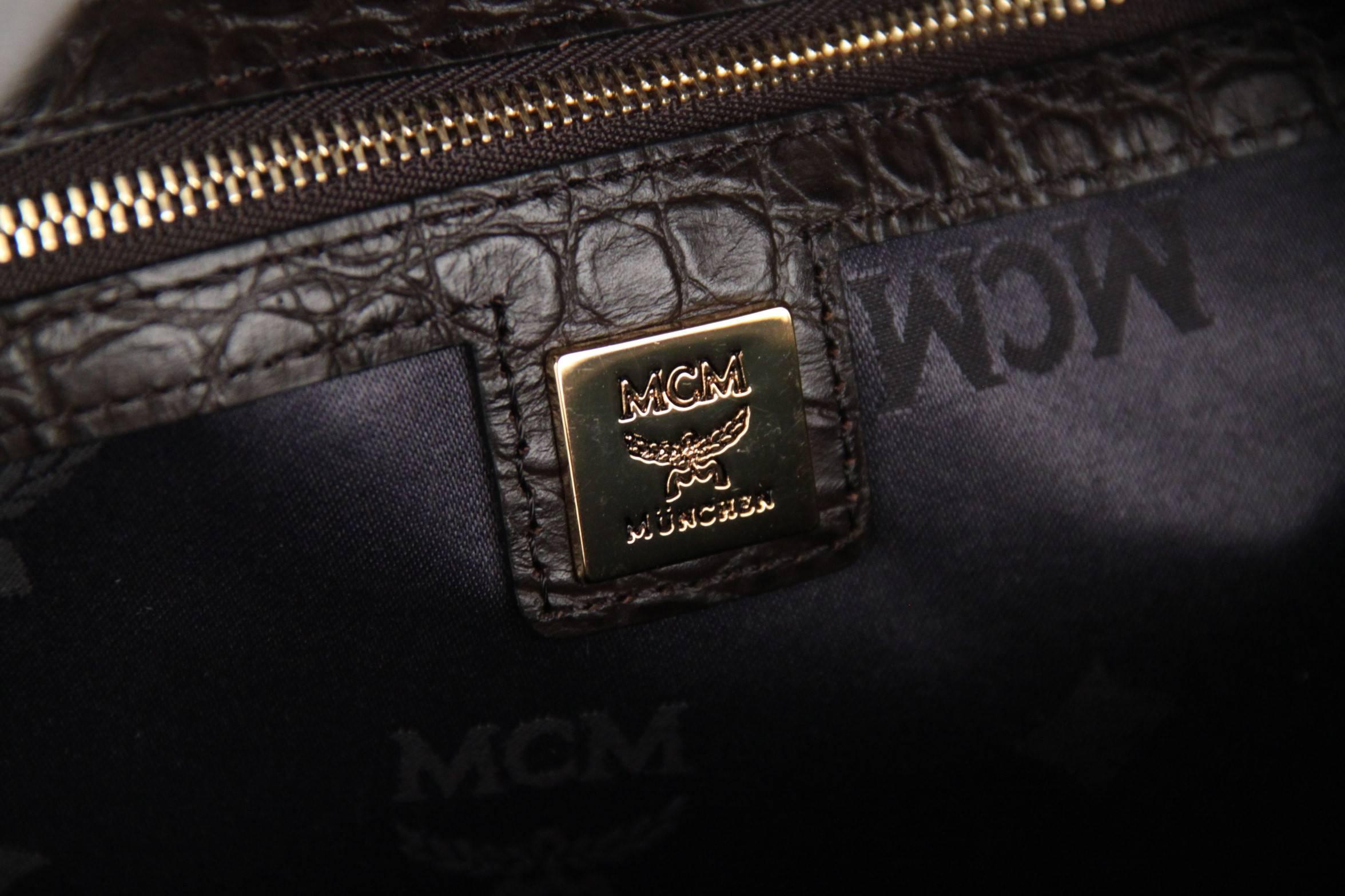 Women's or Men's MCM MUNCHEN Python Canvas Stud Armour BACKPACK Shoulder Bag