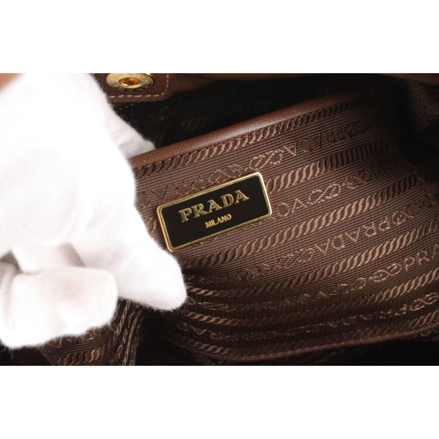 Prada Brown Tessuto Tote Handbag with Shoulder Strap BN2531 4