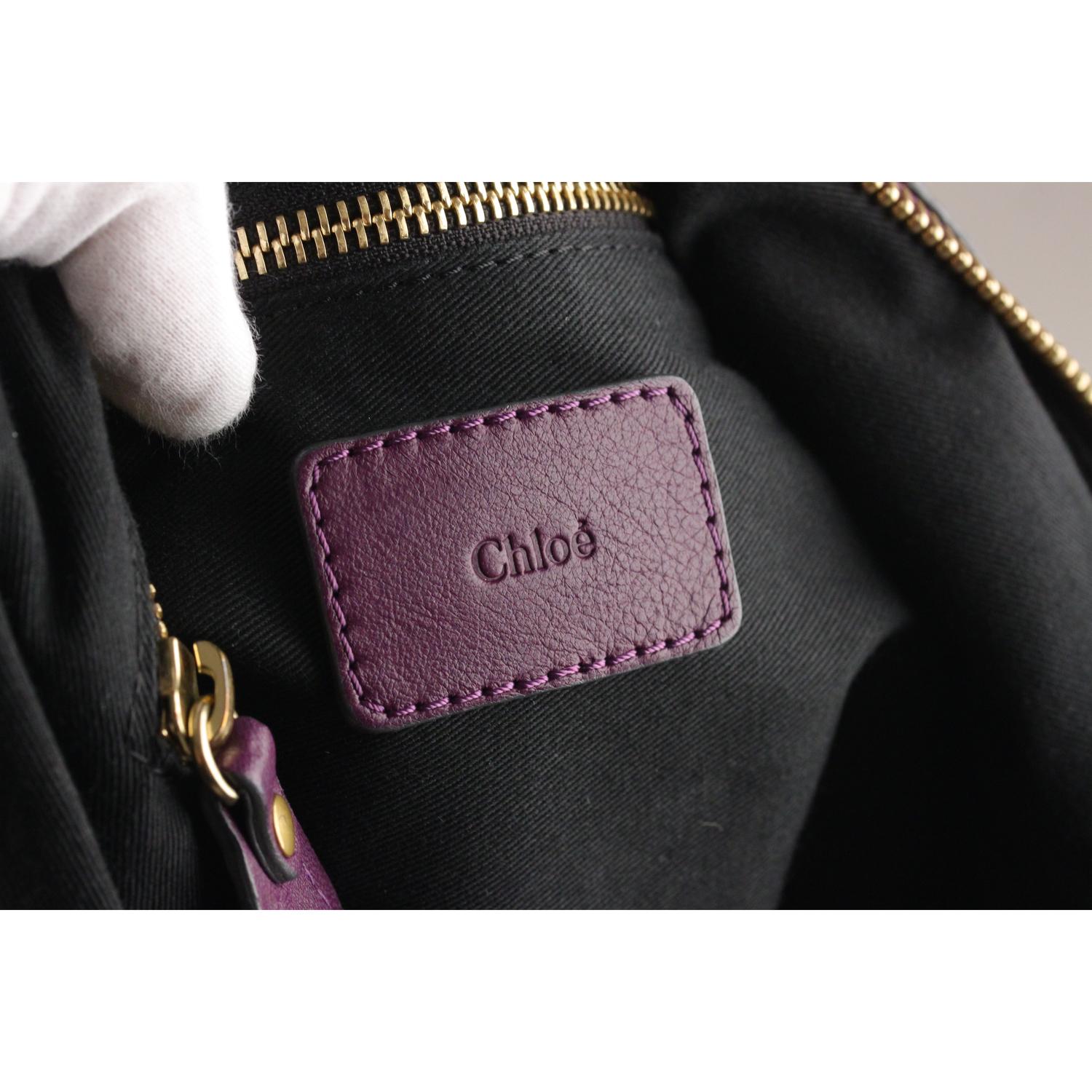 Chloe Purple Leather Triple Chain Milton Hobo Shoulder Bag 1