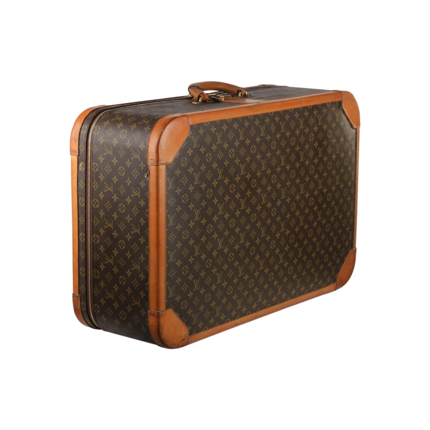 Brown Louis Vuitton Vintage Monogram Special Lock 80 Luggage Travel Bag Trunk