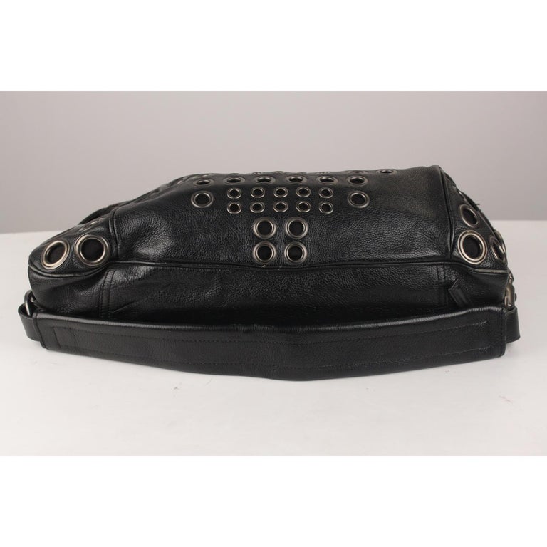 Givenchy Black Leather Hole Rivet Grommets Bowler Bag For Sale at 1stDibs