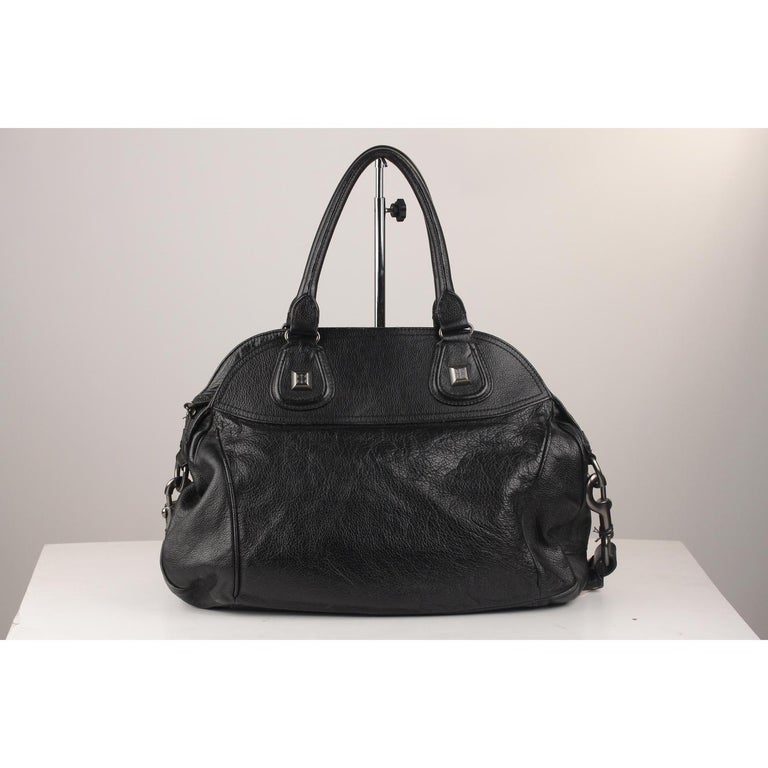 Givenchy Black Leather Hole Rivet Grommets Bowler Bag For Sale at 1stDibs
