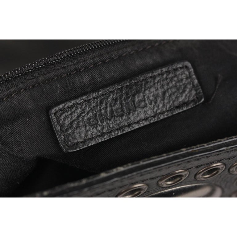 Givenchy Black Leather Hole Rivet Grommets Bowler Bag For Sale at 1stDibs