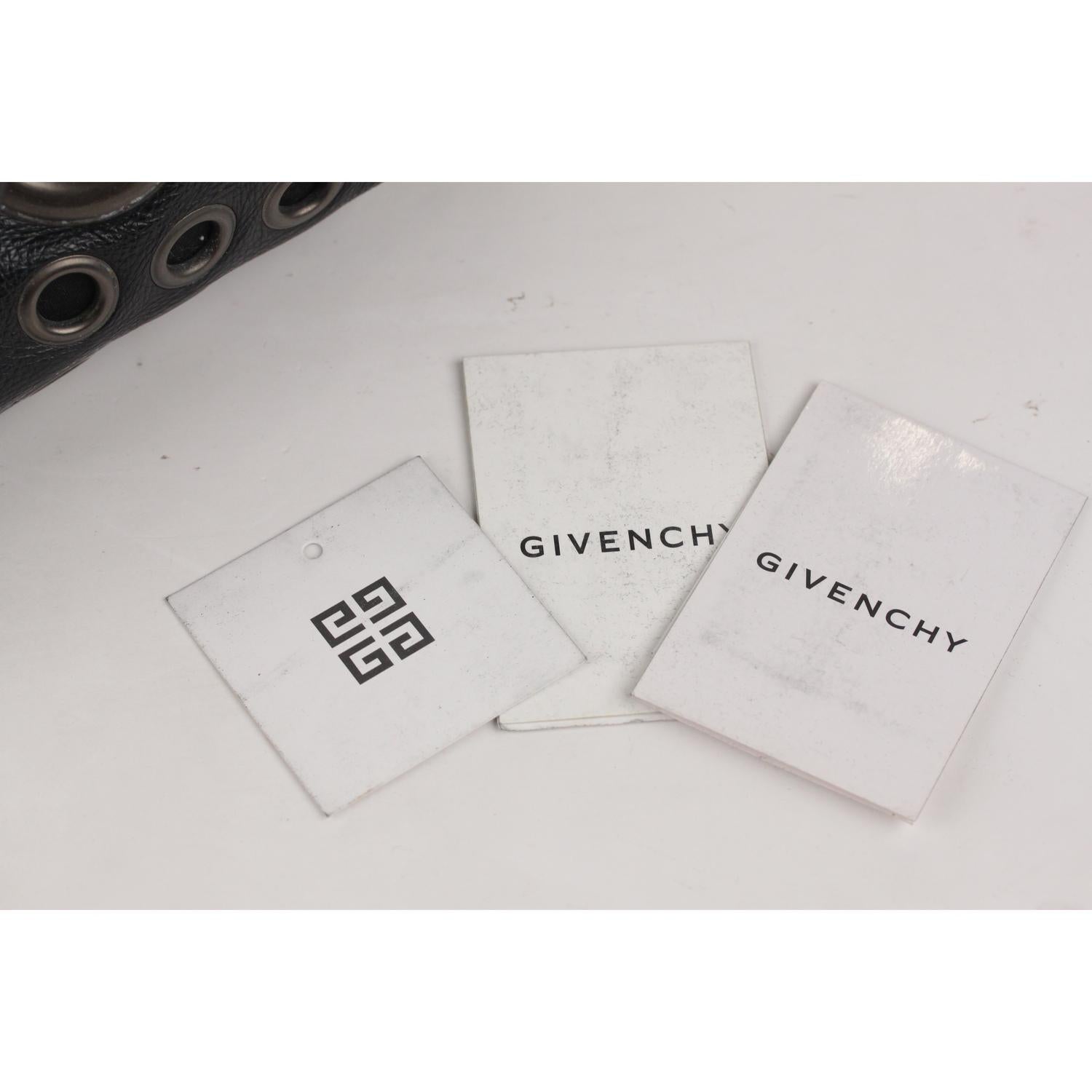Givenchy Black Leather Hole Rivet Grommets Bowler Bag 3