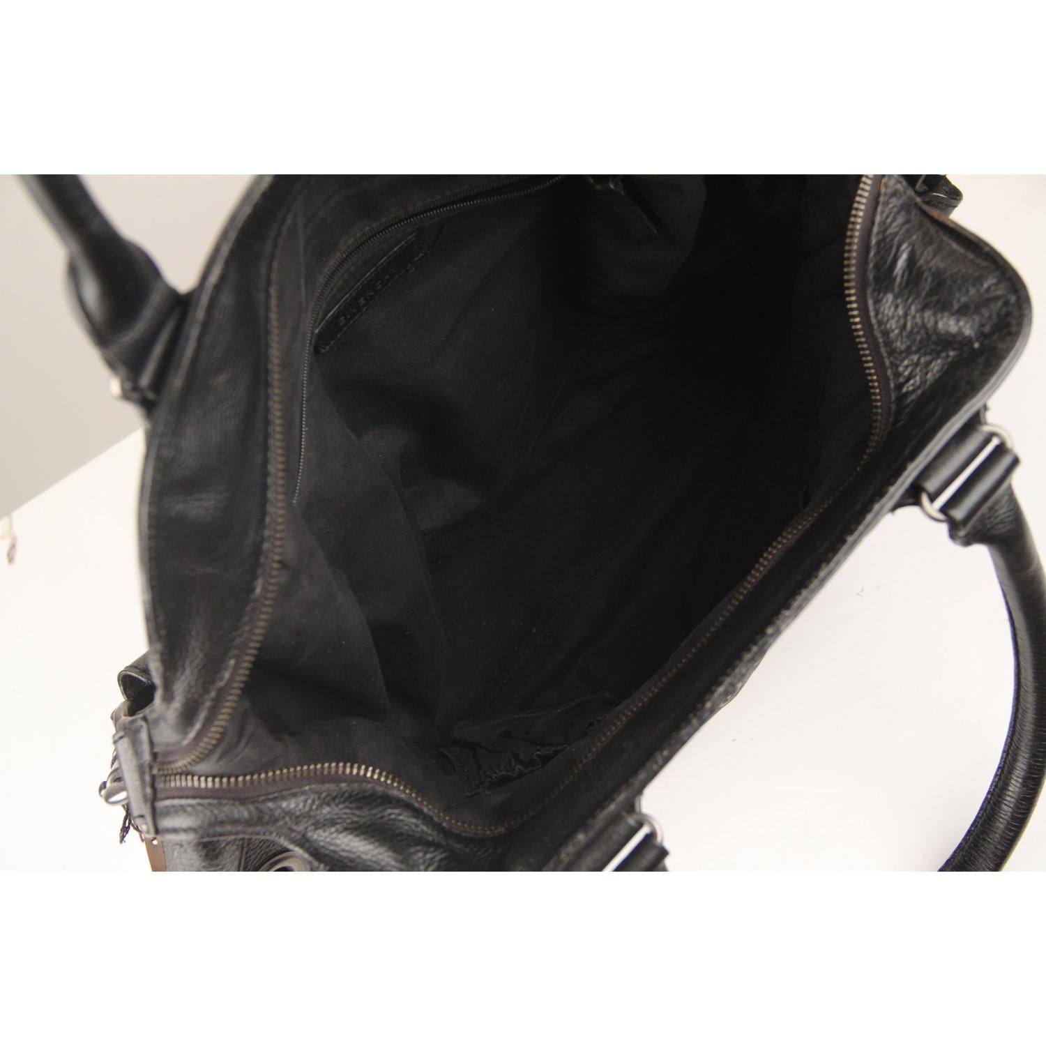 Givenchy Black Leather Hole Rivet Grommets Bowler Bag 5