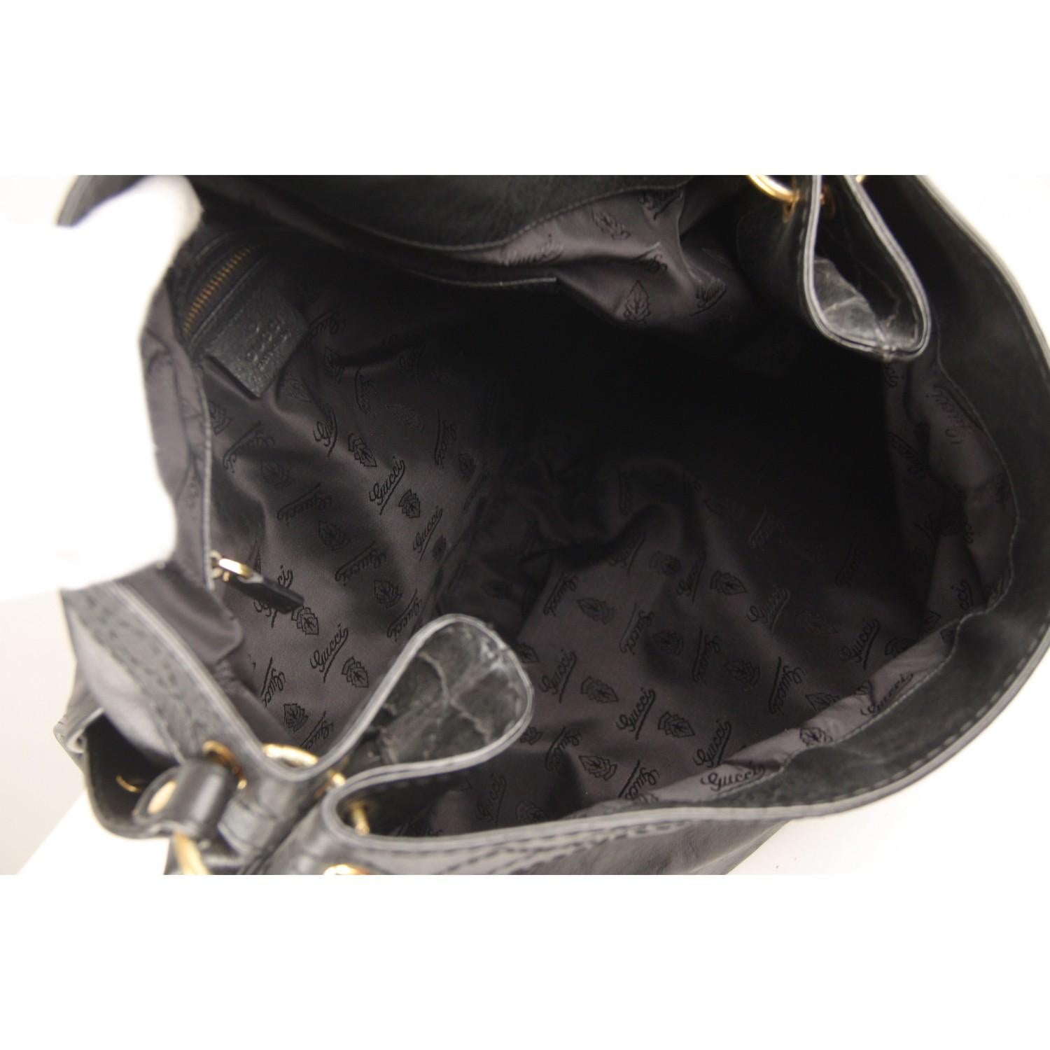 Gucci Black Leather Irina Babouska Flap Shoulder Bag 7