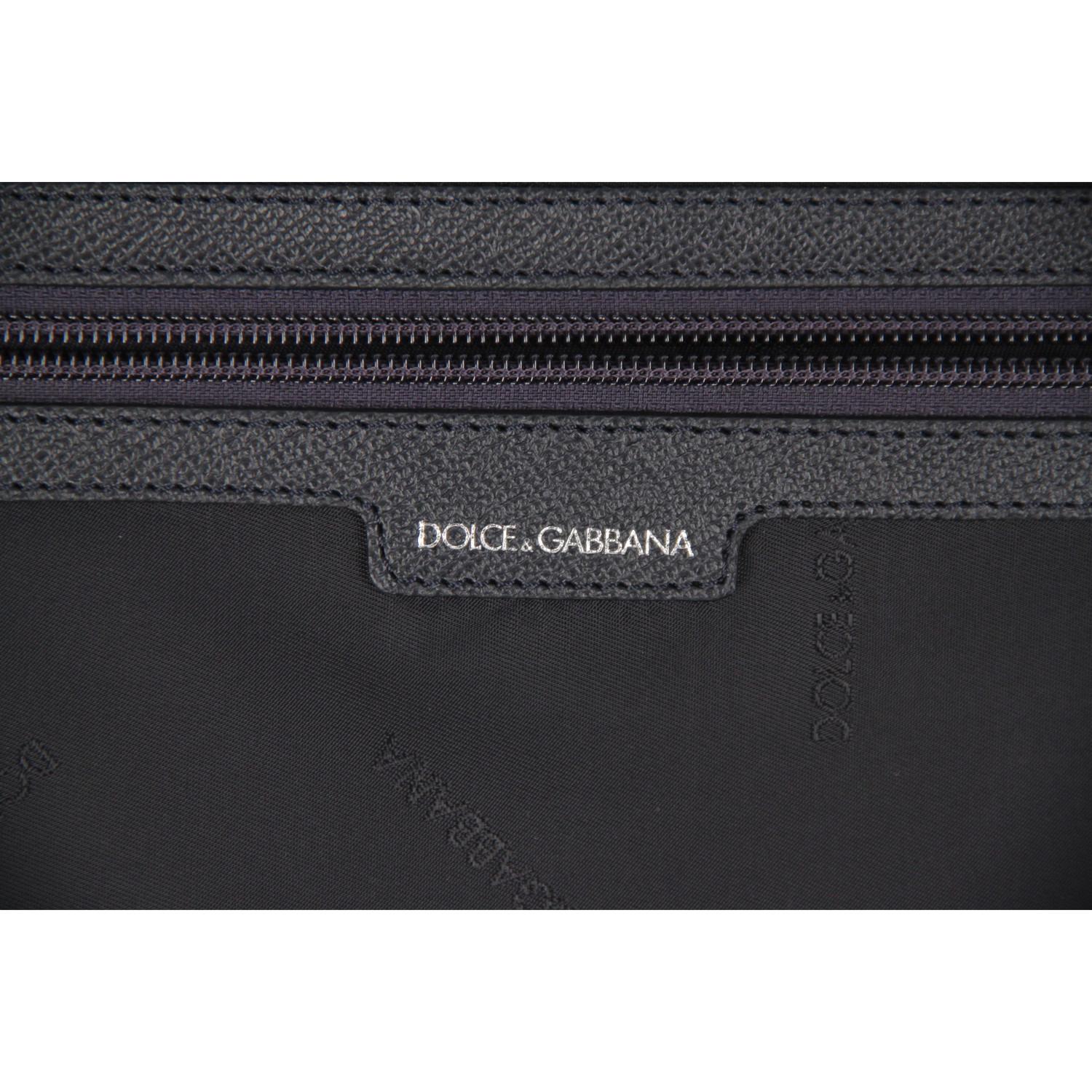 Dolce & Gabbana Blue Canvas Rolling Suitcase Wheeled Travel Bag 5
