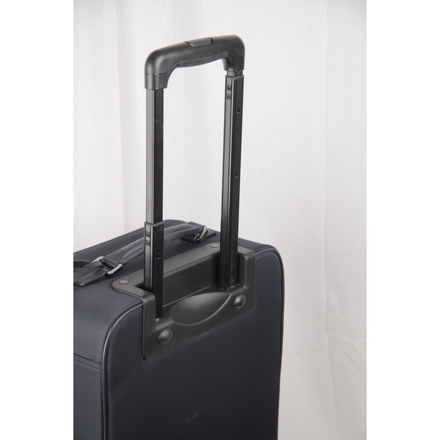 Dolce & Gabbana Blue Canvas Rolling Suitcase Wheeled Travel Bag 9