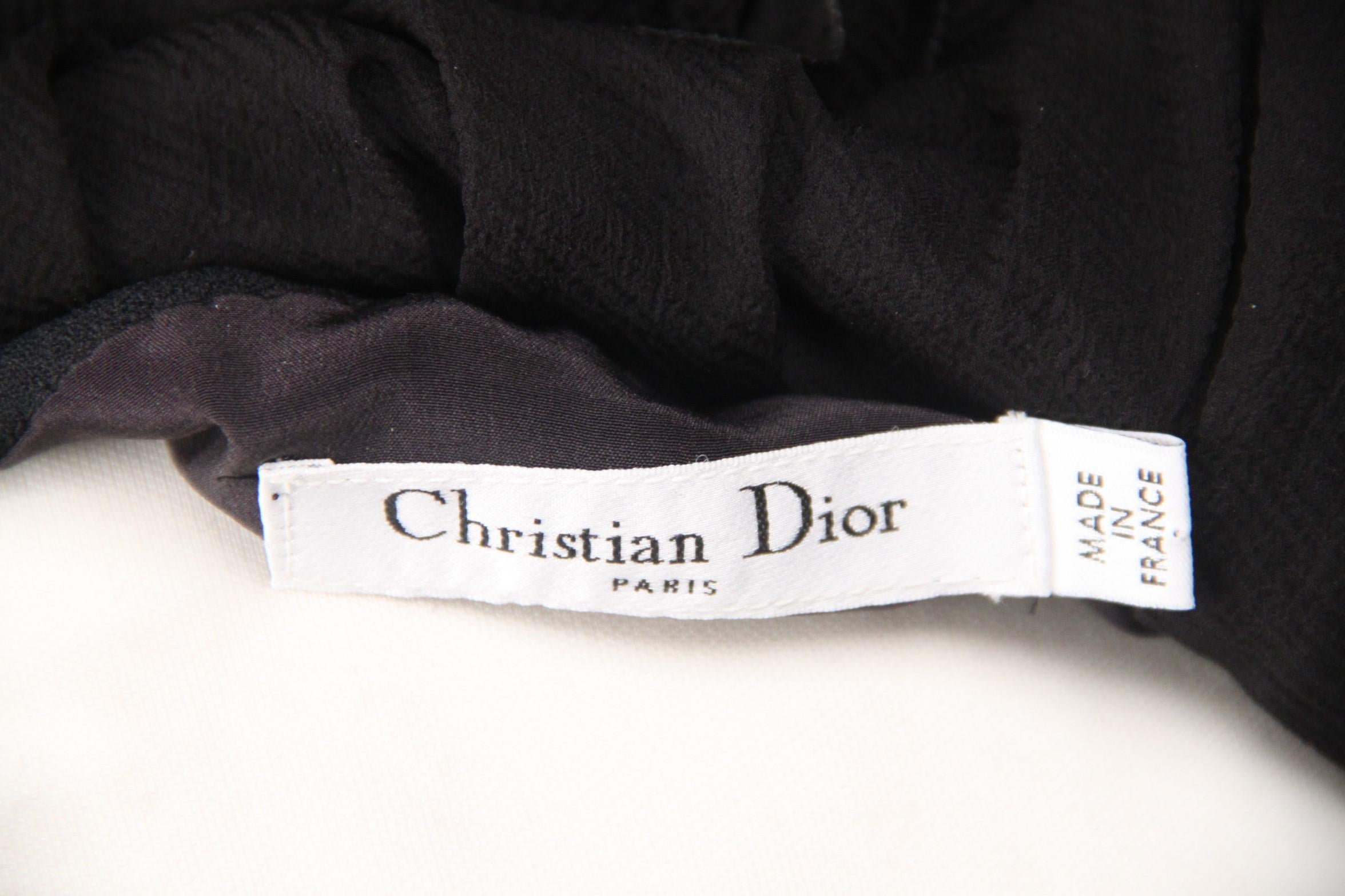 Christian Dior Black One Shoulder Dress with Ruffles Size 4 2