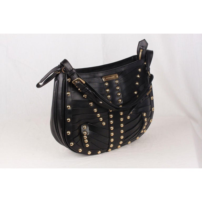 LEATHER STUDDED TRIM SHOULDER BAG DBR