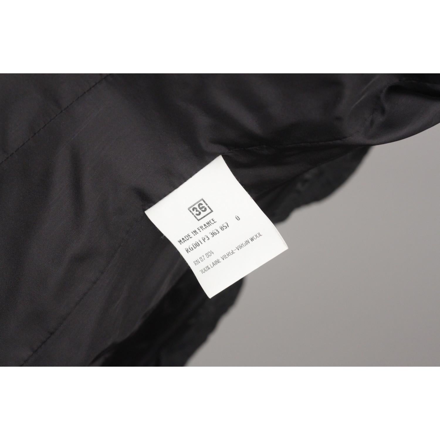 Yves Saint Laurent Black Wool Pant Suit with Ruffles Size 36 9