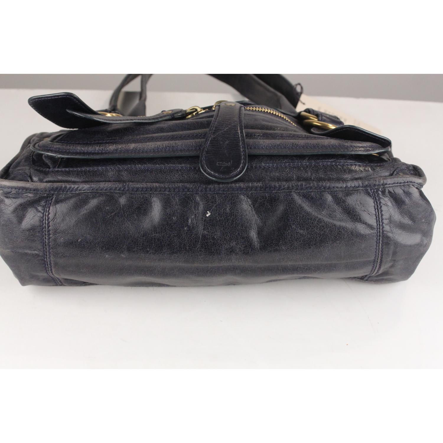 Chloe Blue Leather Bay Bag Tote Shoulder Bag 6
