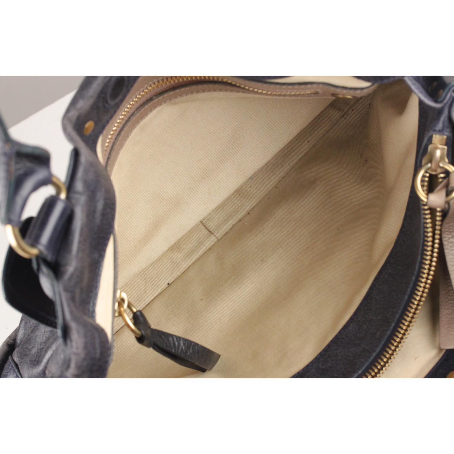 Chloe Blue Leather Bay Bag Tote Shoulder Bag 8