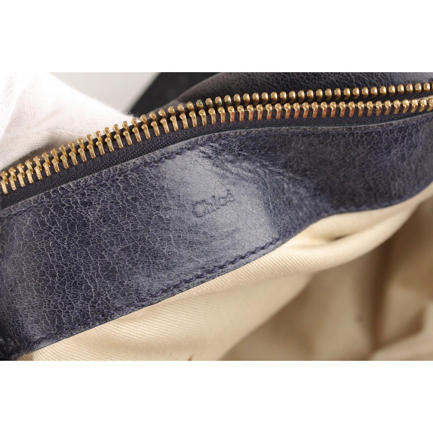 Chloe Blue Leather Bay Bag Tote Shoulder Bag 10