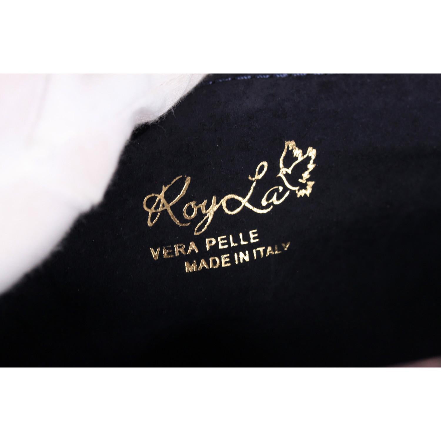 Roy La Vintage Brown Embossed Leather Large Satchel Shoulder Bag 6