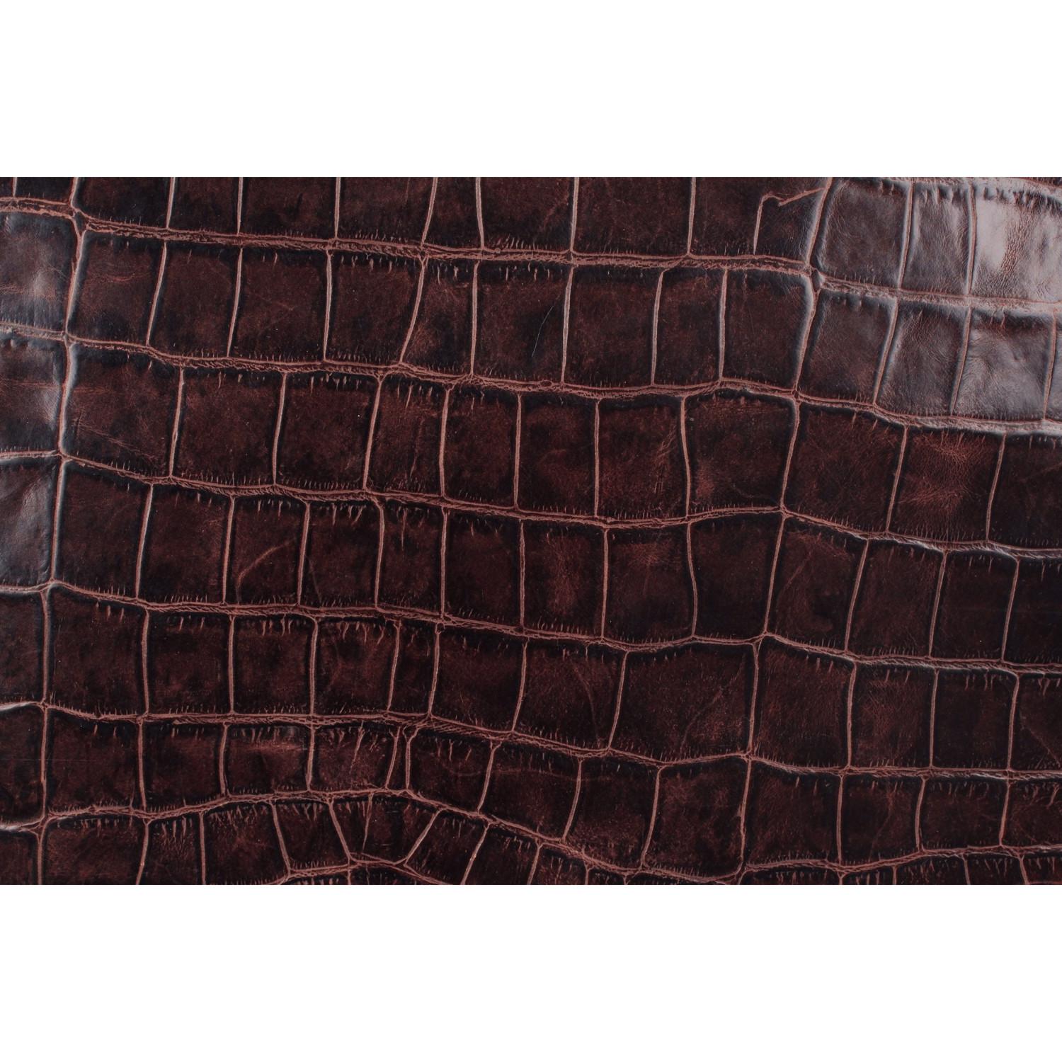 Women's or Men's Roy La Vintage Brown Embossed Leather Large Satchel Shoulder Bag