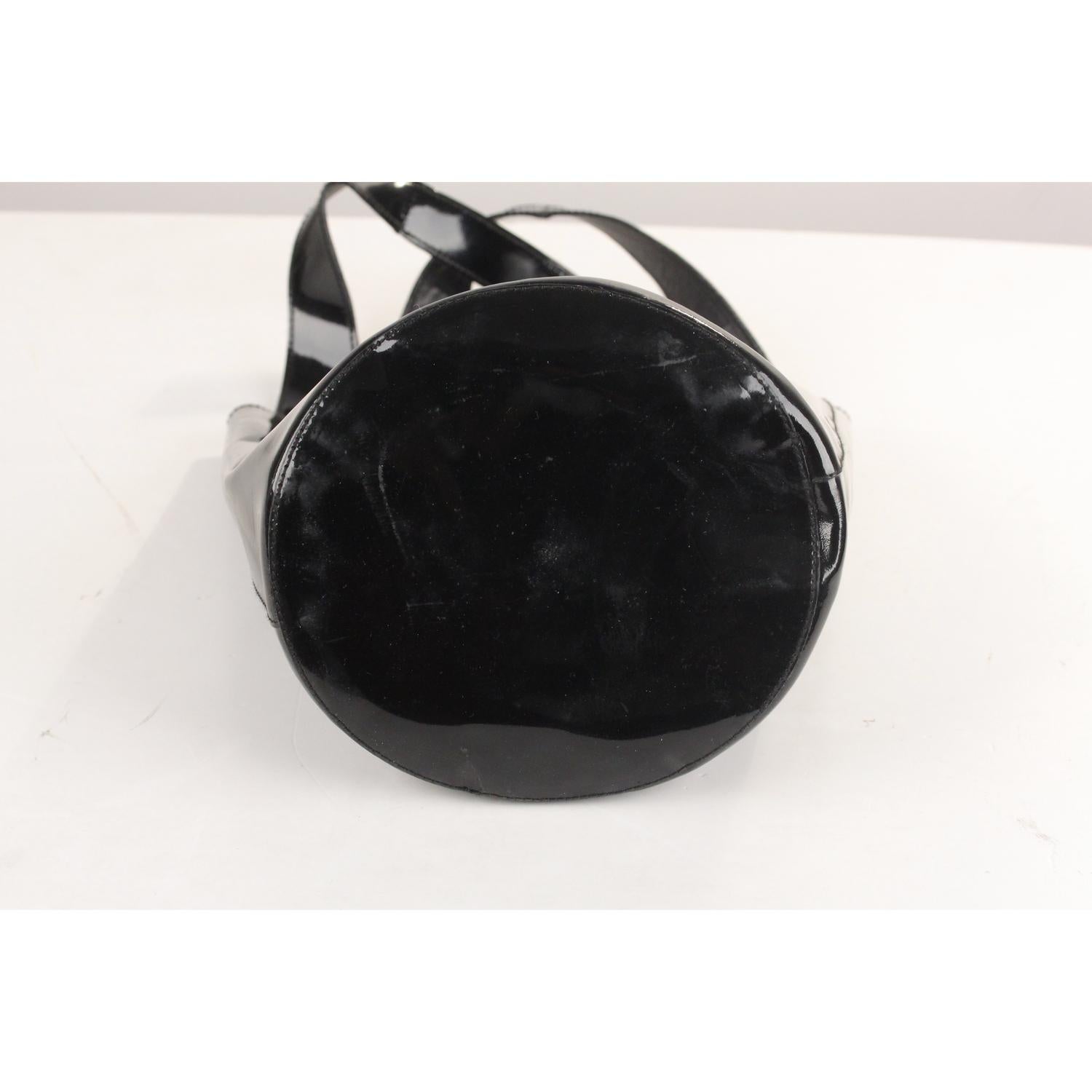 Prada Black Patent Leather Bucket Bag Tote Handbag In Good Condition In Rome, Rome