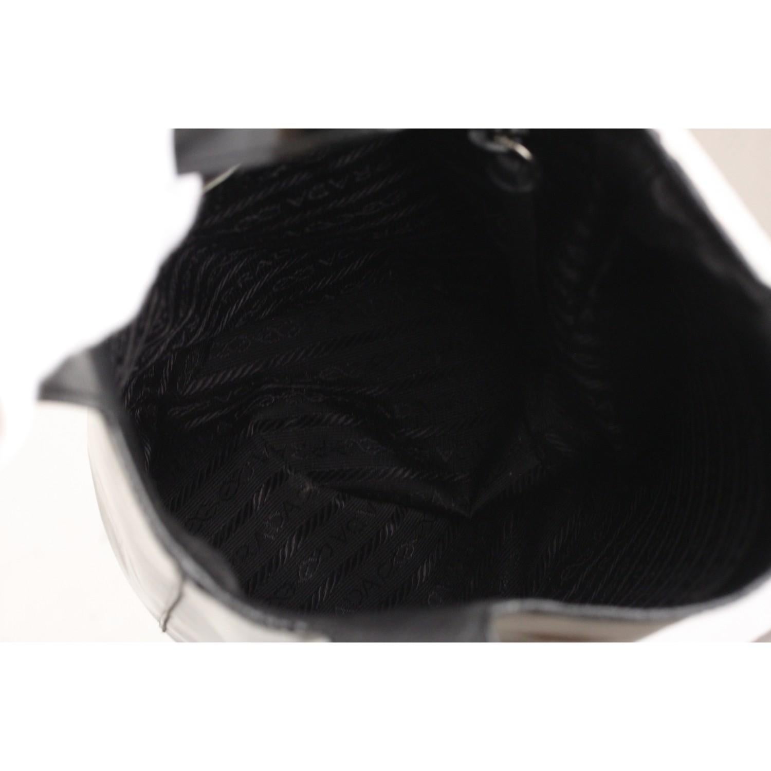 Prada Black Patent Leather Bucket Bag Tote Handbag 1