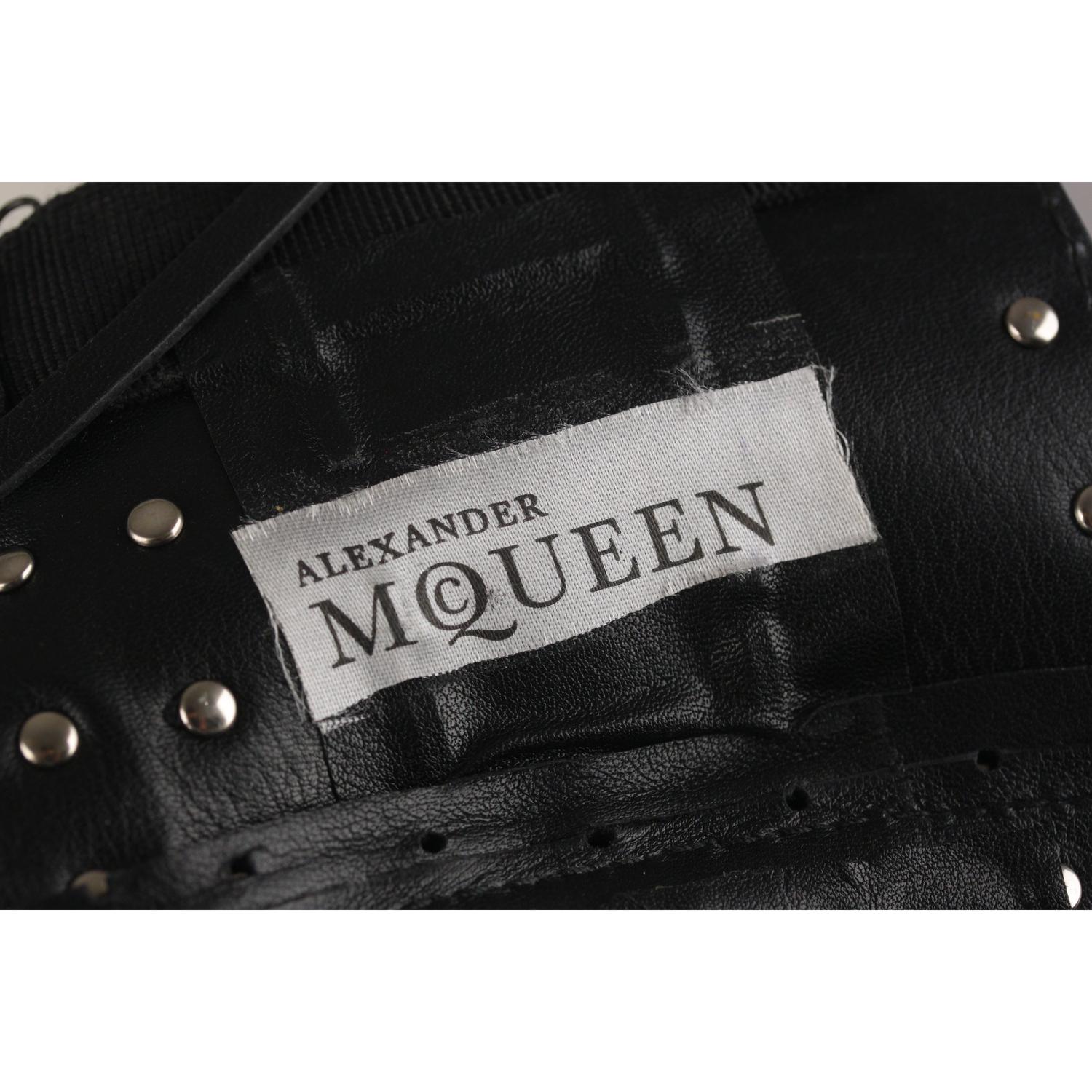 Alexander McQueen Black Leather Studded Bra Bustier Top 1